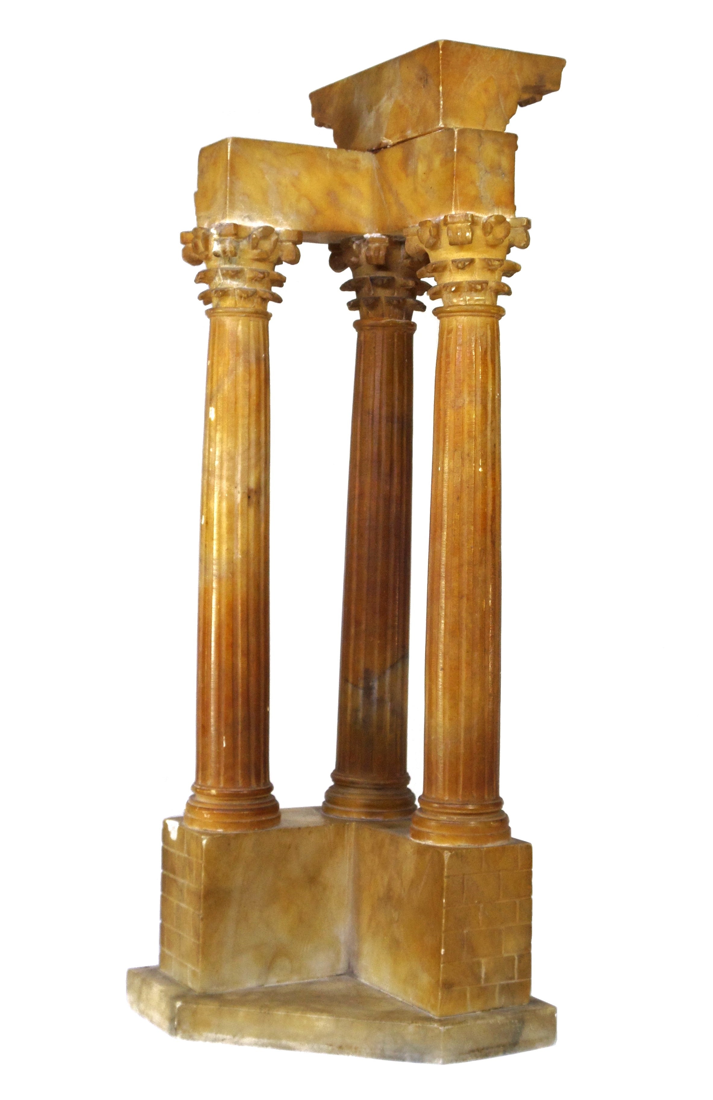 19TH CENTURY GRAND TOUR ALABASTER MODEL OF THE TEMPLE OF VESPASIAN AND TITUS