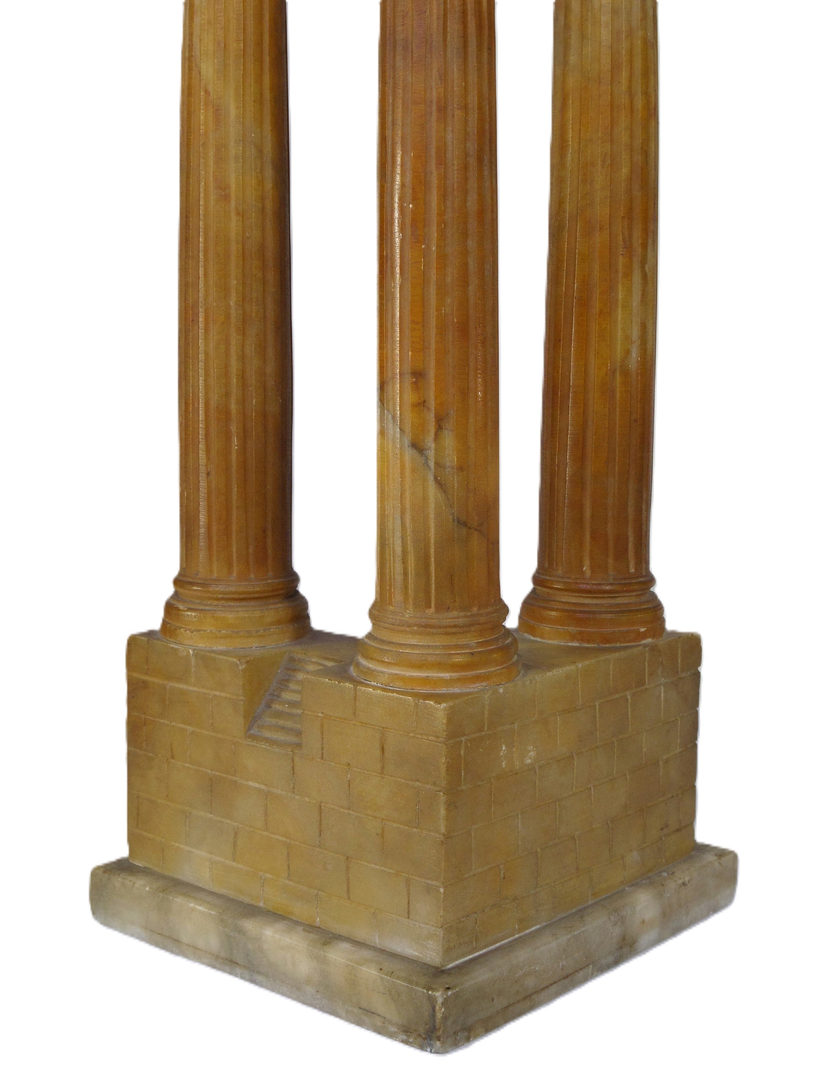 19TH CENTURY GRAND TOUR ALABASTER MODEL OF THE TEMPLE OF VESPASIAN AND TITUS