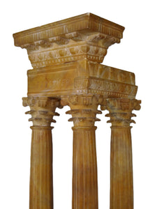 19TH CENTURY GRAND TOUR ALABASTER MODEL OF THE TEMPLE OF VESPASIAN AND TITUS