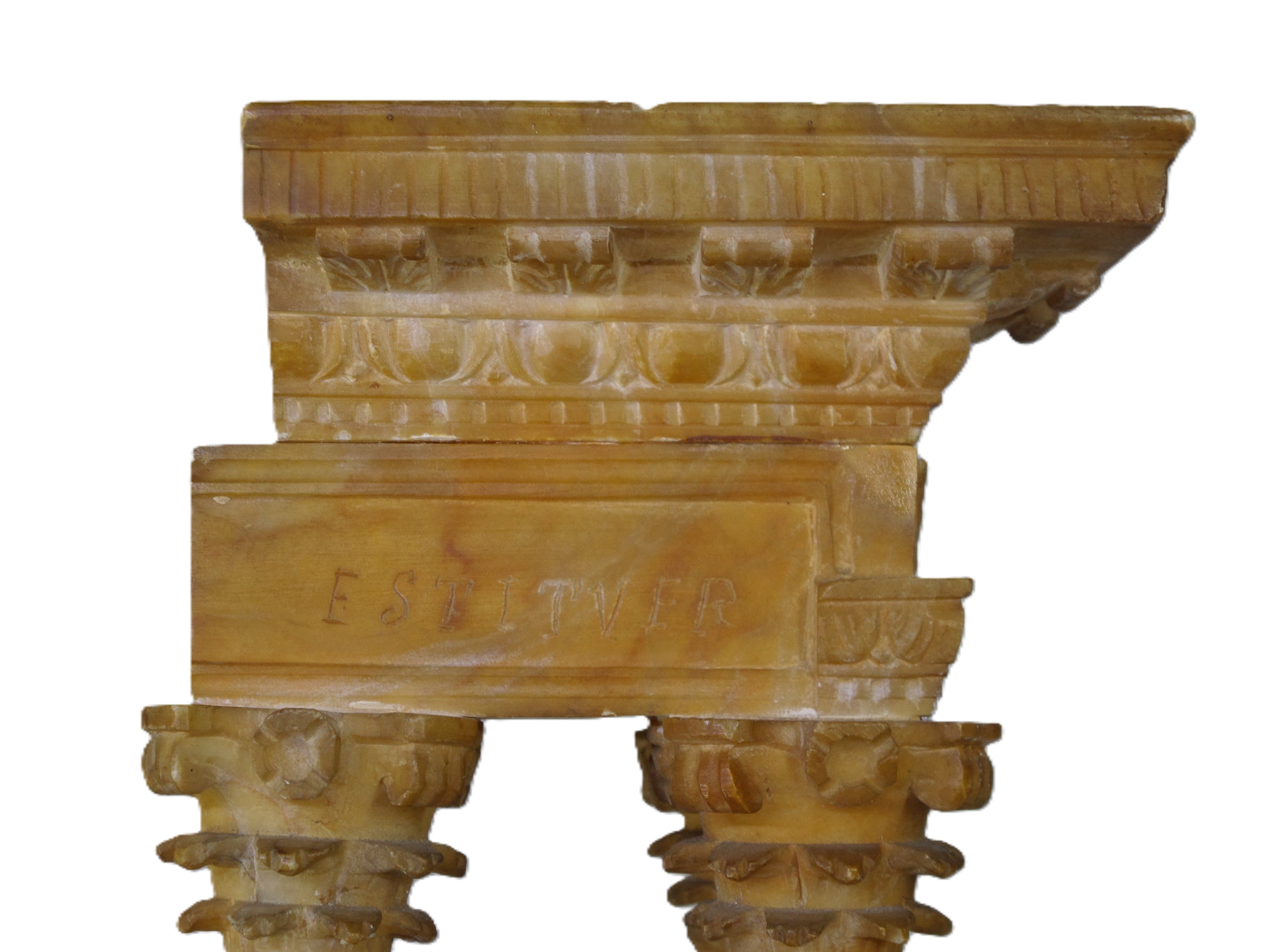 19TH CENTURY GRAND TOUR ALABASTER MODEL OF THE TEMPLE OF VESPASIAN AND TITUS