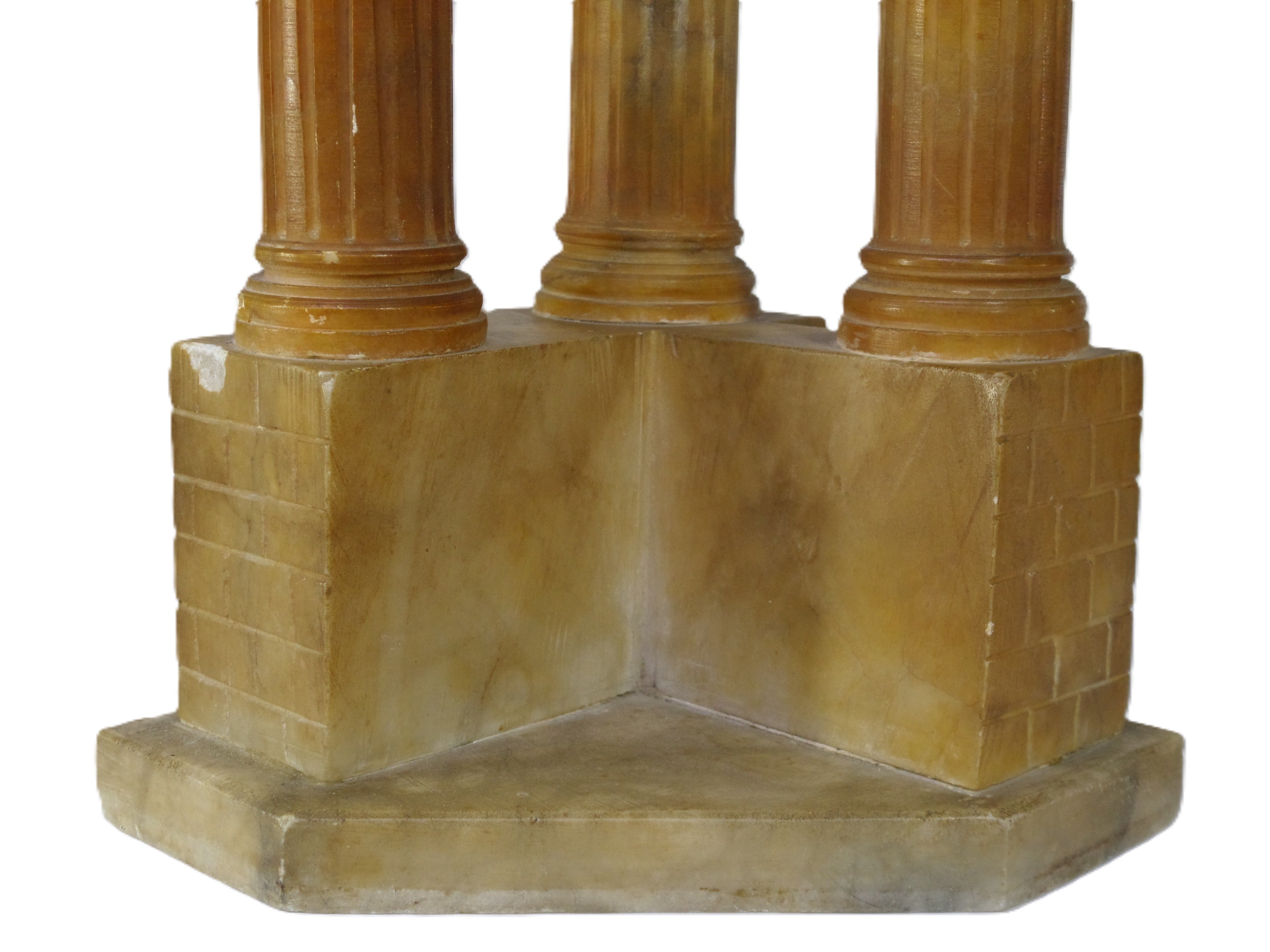 19TH CENTURY GRAND TOUR ALABASTER MODEL OF THE TEMPLE OF VESPASIAN AND TITUS