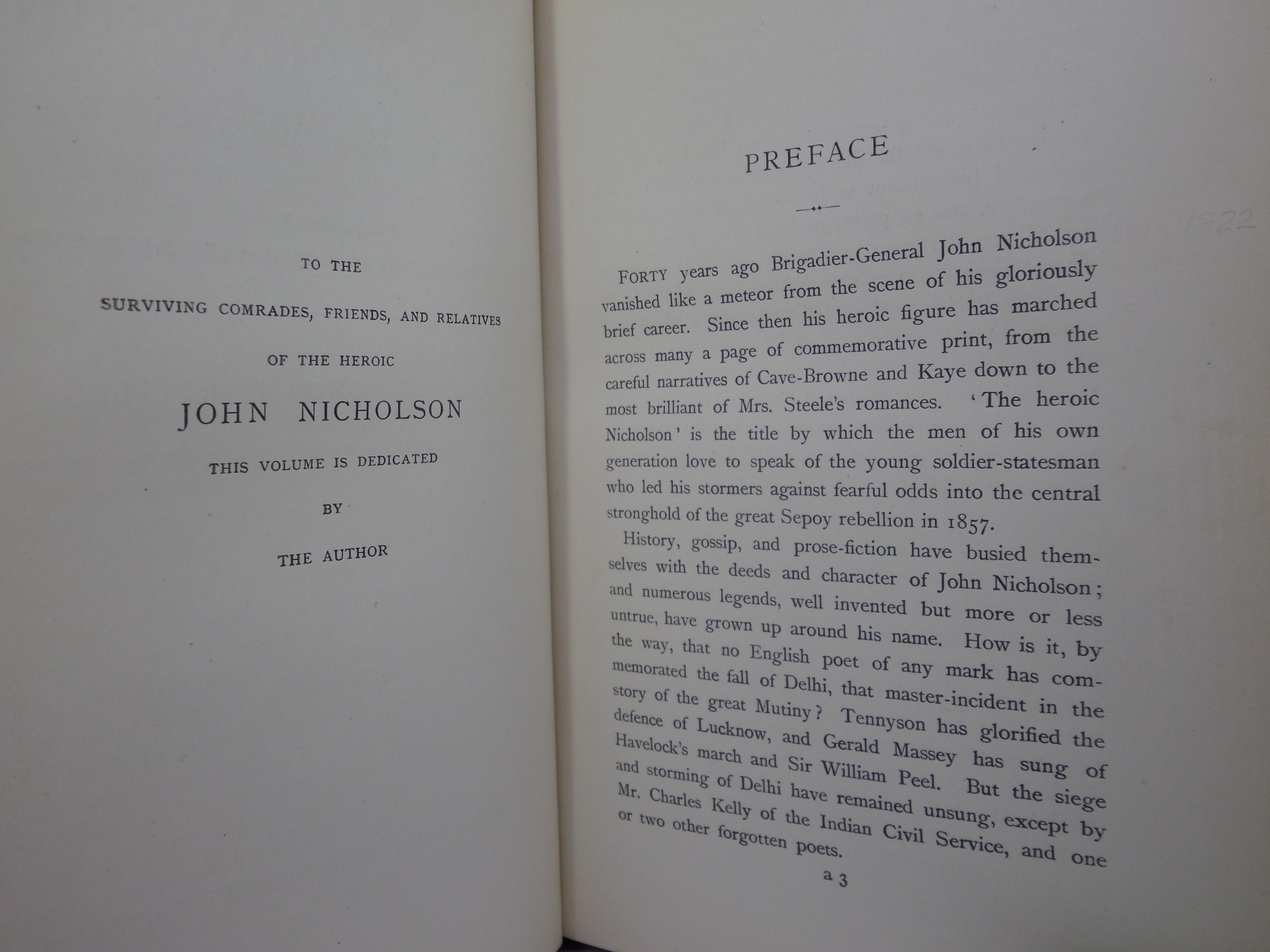 THE LIFE OF JOHN NICHOLSON, SOLDIER AND ADMINISTRATOR BY CAPTAIN LIONEL J. TROTTER 1898 FINELY BOUND BY BAYNTUN-RIVIERE