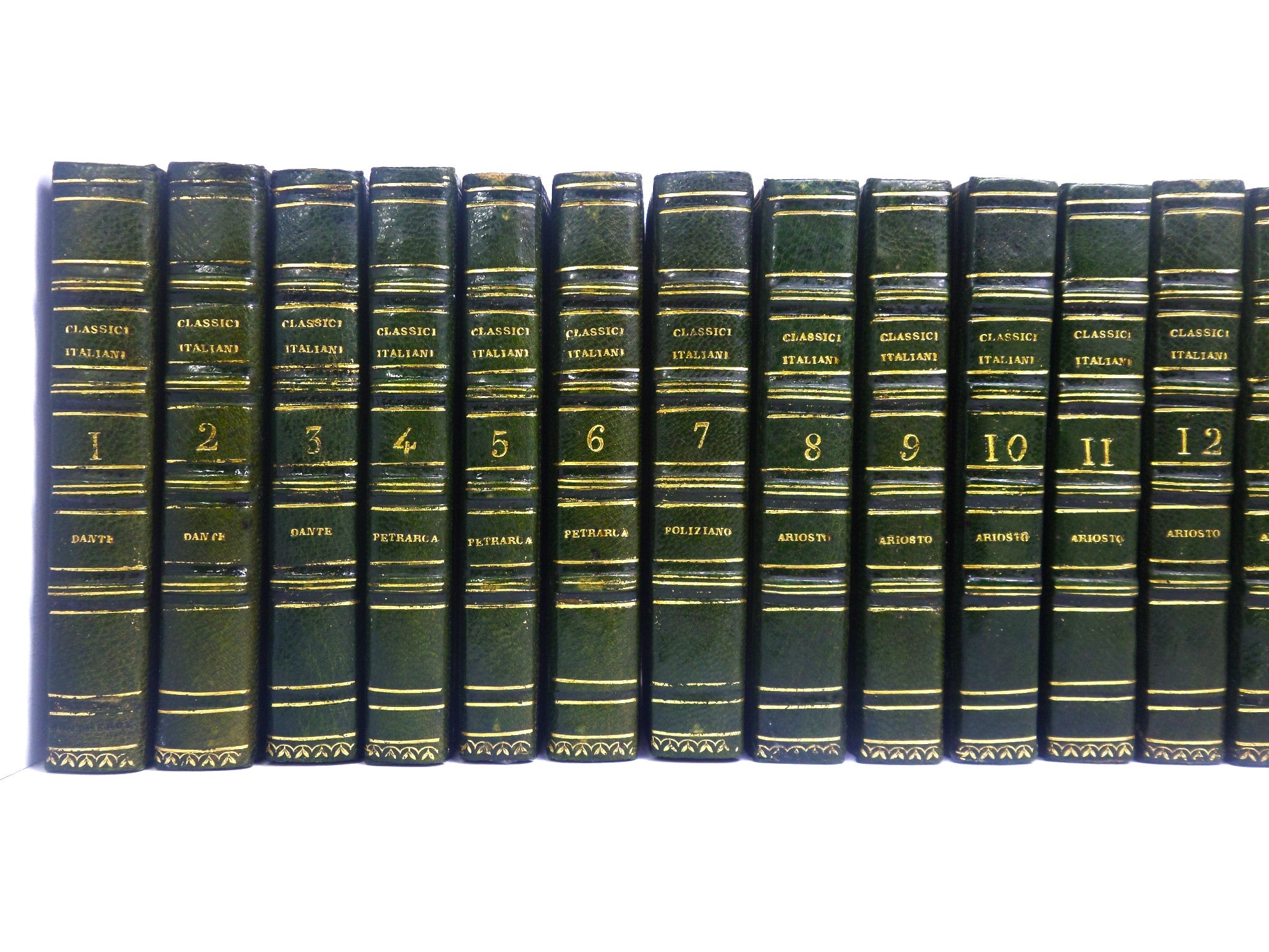 [ITALIAN POETRY] BIBLIOTECA POETICA ITALIANA 1820-22 FINELY BOUND IN 30 MINIATURE VOLUMES