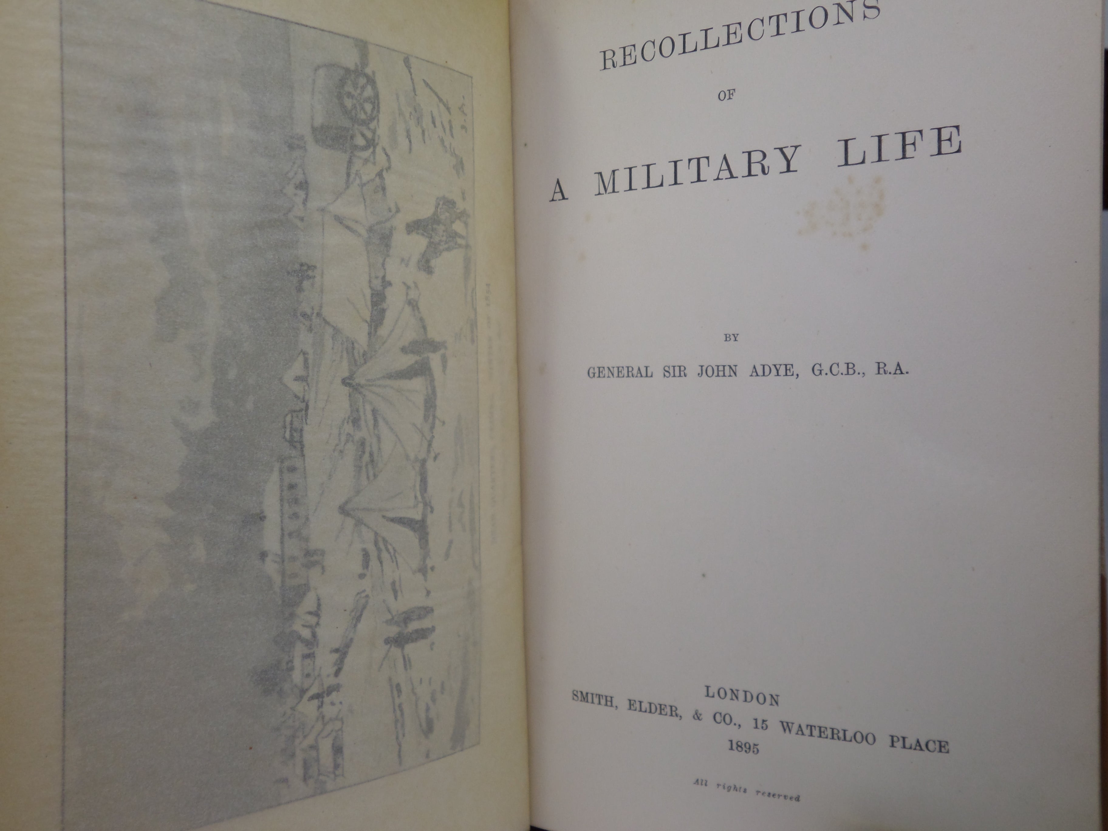 RECOLLECTIONS OF A MILITARY LIFE BY GENERAL SIR JOHN ADYE 1895 FIRST EDITION FINELY BOUND BY BAYNTUN-RIVIERE