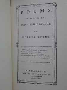 POEMS CHIEFLY IN THE SCOTTISH DIALECT BY ROBERT BURNS SANGORSKI FINE BINDING