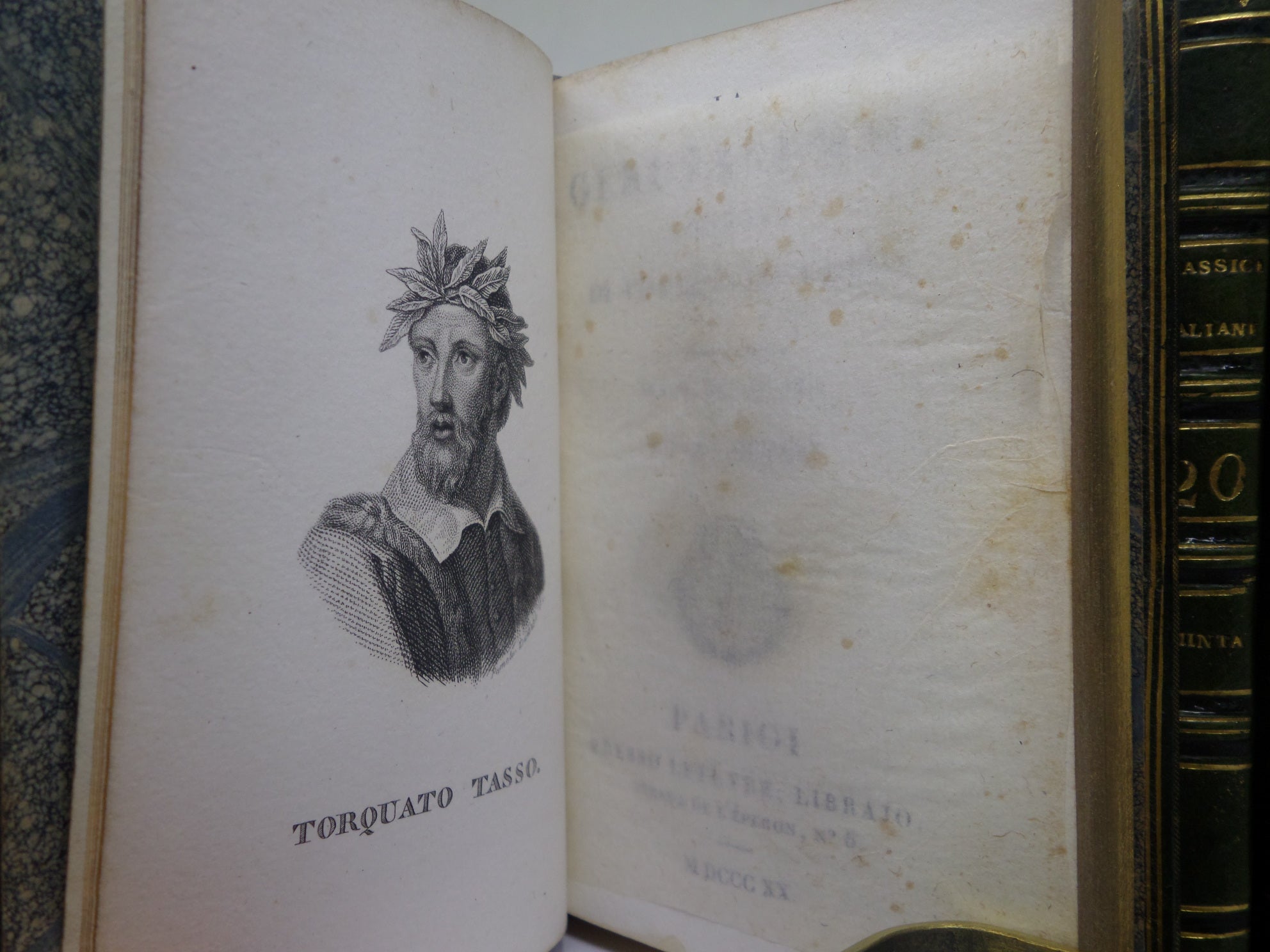 [ITALIAN POETRY] BIBLIOTECA POETICA ITALIANA 1820-22 FINELY BOUND IN 30 MINIATURE VOLUMES