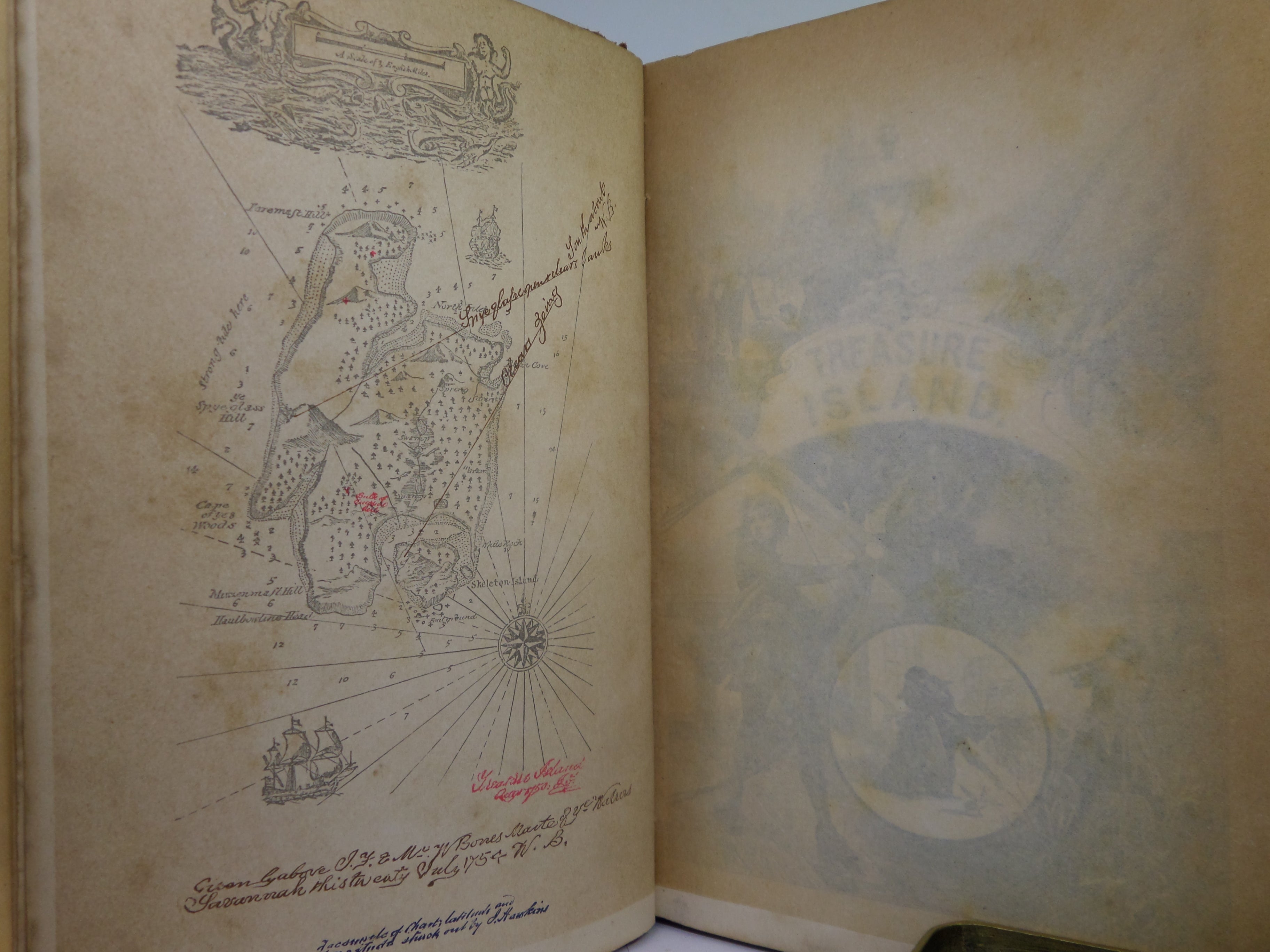 TREASURE ISLAND BY ROBERT LOUIS STEVENSON 1885 FIRST ILLUSTRATED EDITION