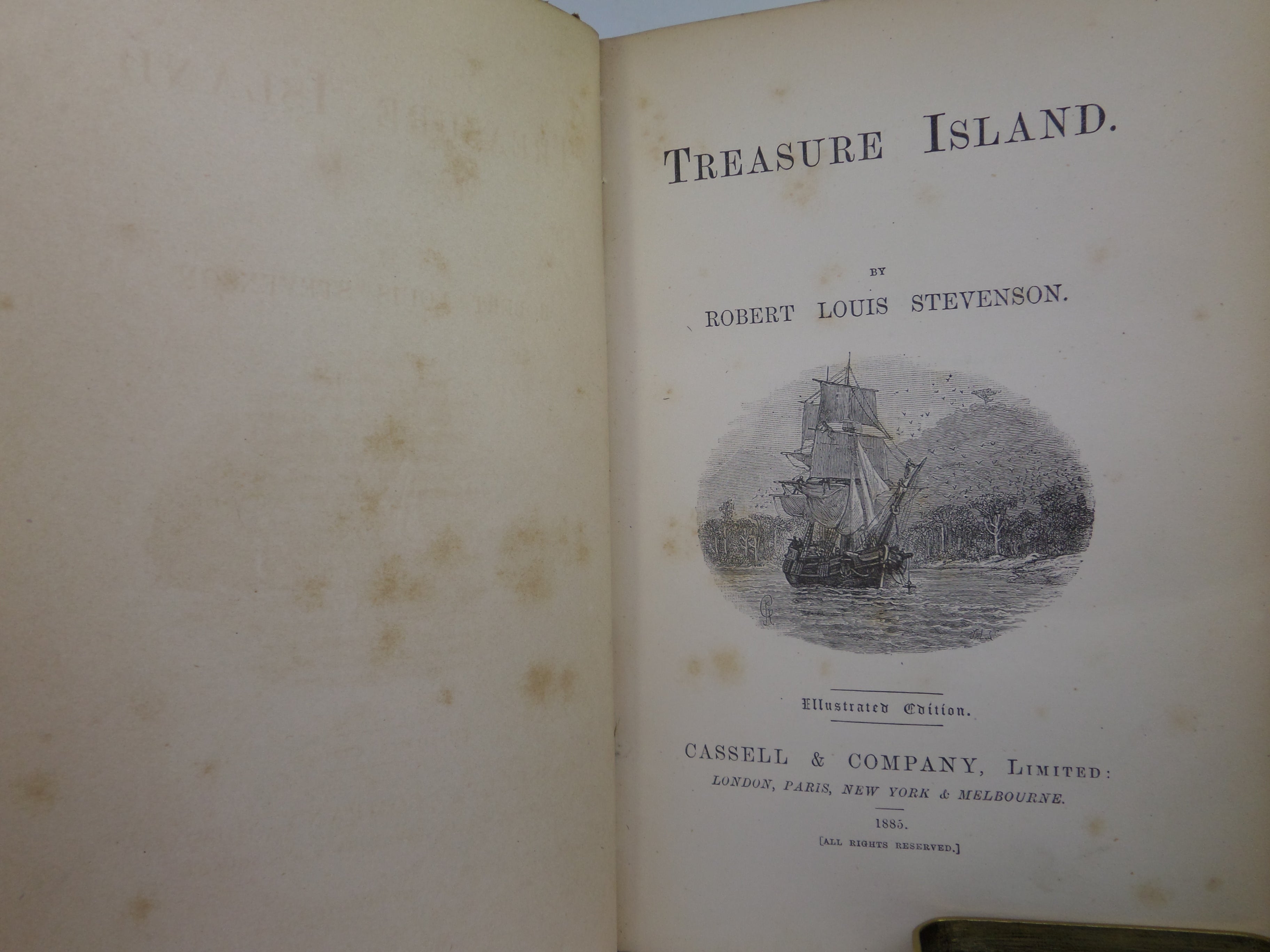 TREASURE ISLAND BY ROBERT LOUIS STEVENSON 1885 FIRST ILLUSTRATED EDITION