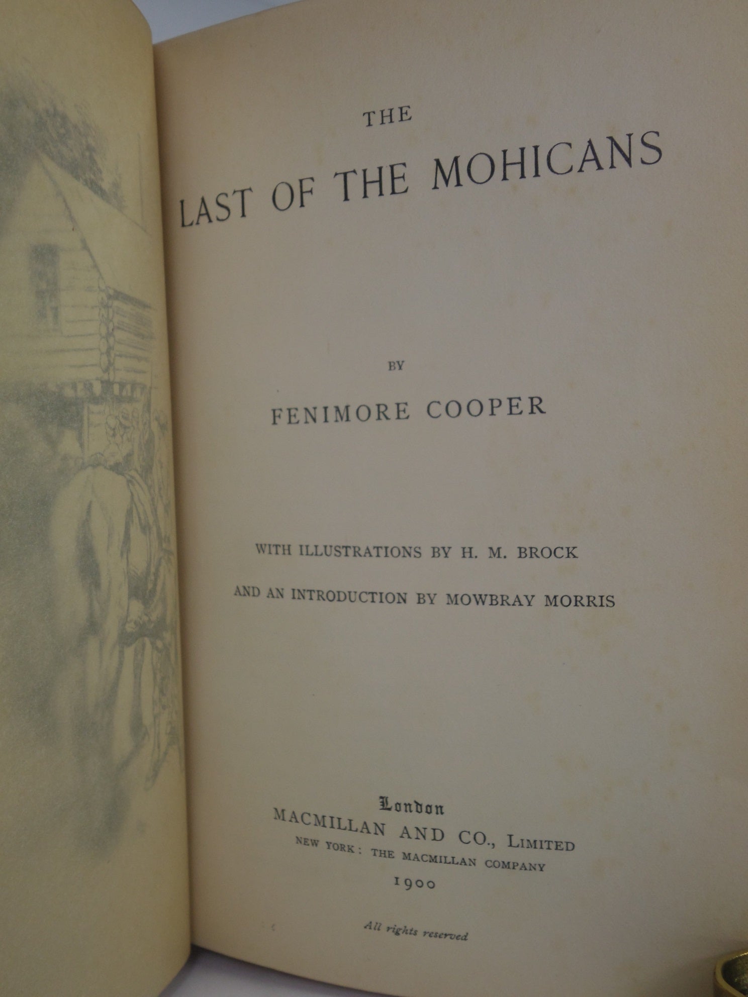 THE LAST OF THE MOHICANS BY JAMES FENIMORE COOPER 1900 BAYNTUN BINDING, H.M. BROCK ILLUSTRATIONS