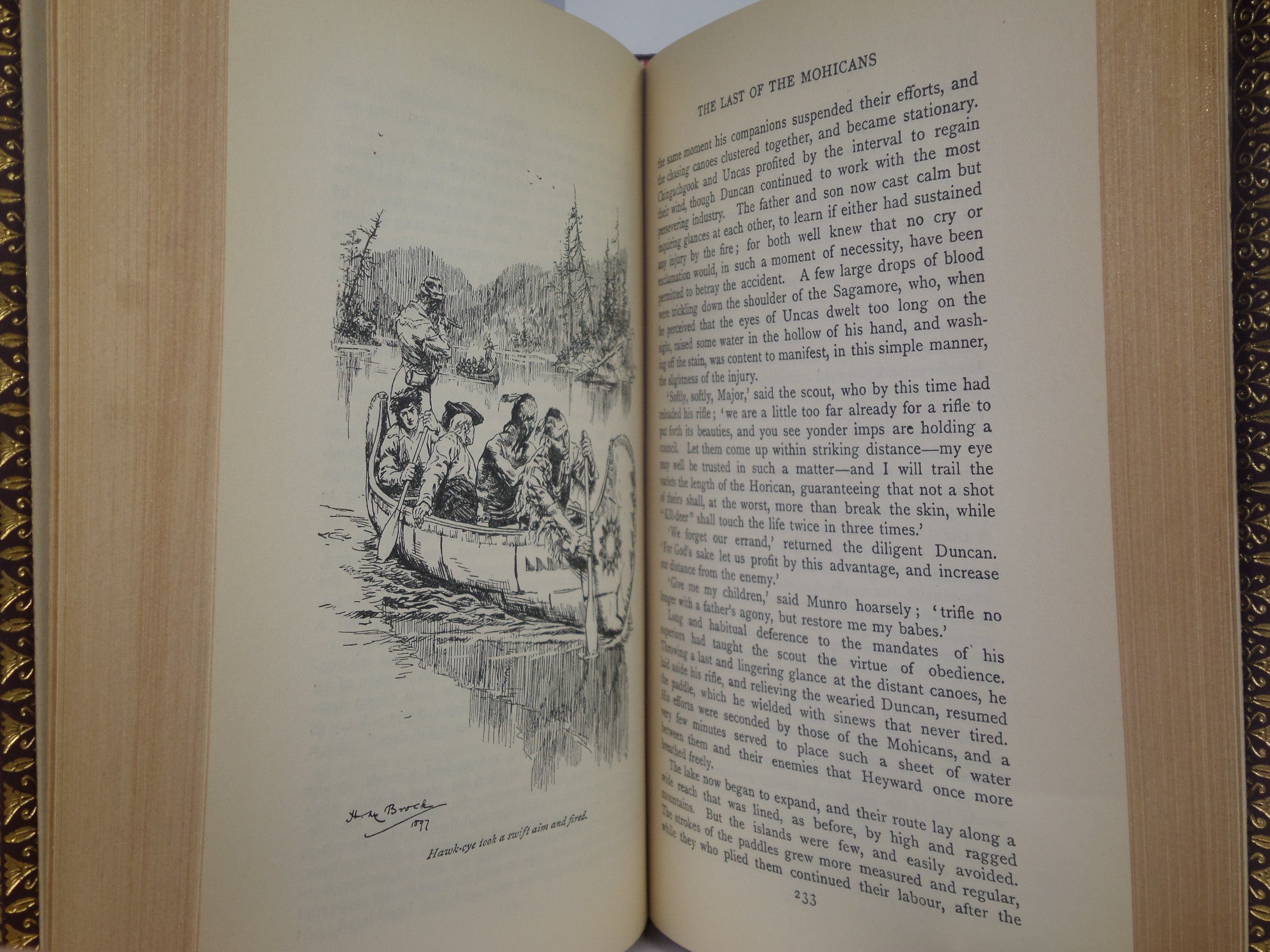 THE LAST OF THE MOHICANS BY JAMES FENIMORE COOPER 1900 BAYNTUN BINDING, H.M. BROCK ILLUSTRATIONS