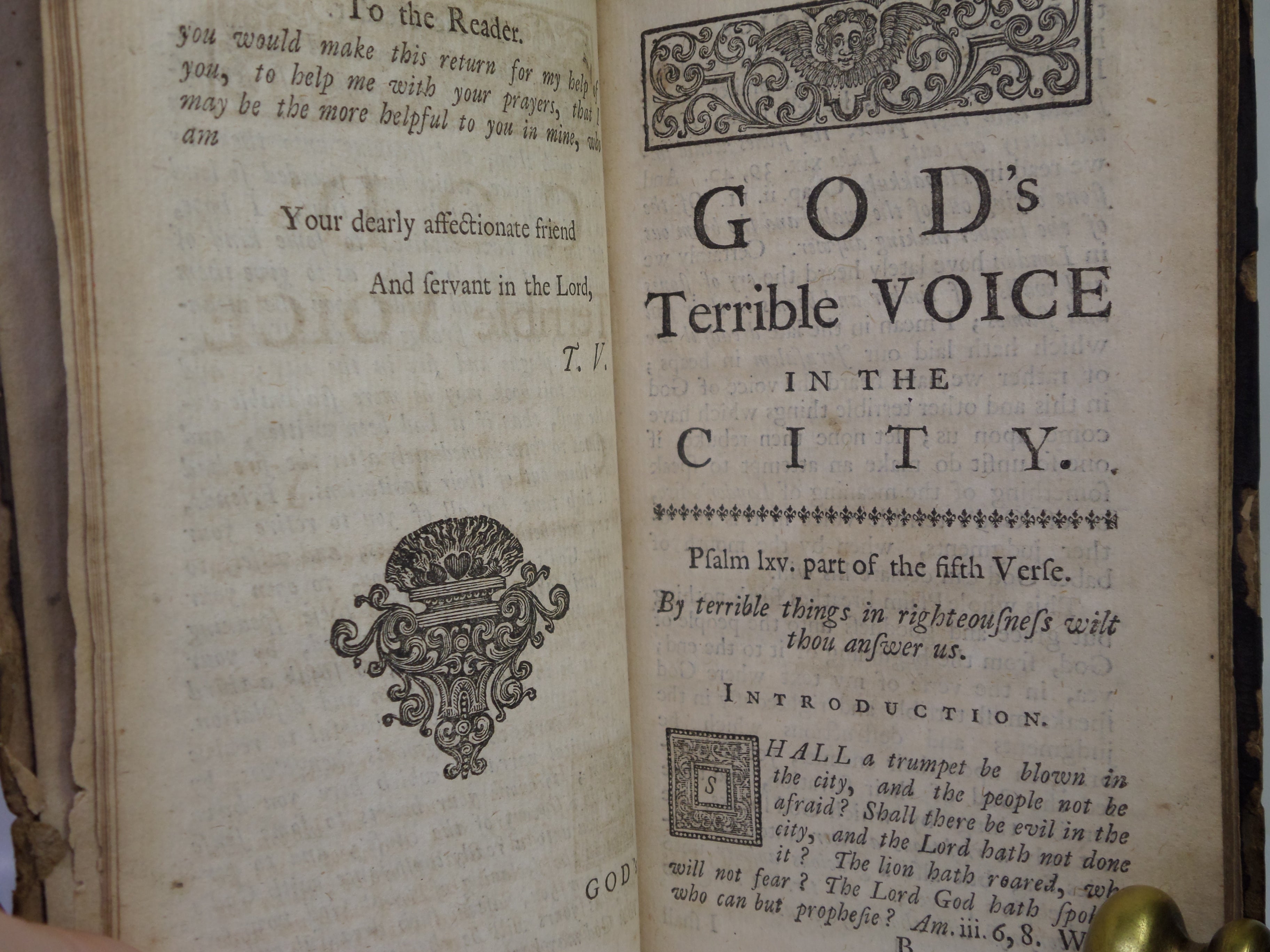 GOD'S TERRIBLE VOICE IN THE CITY 1722 THOMAS VINCENT [PLAGUE - GREAT FIRE OF LONDON]