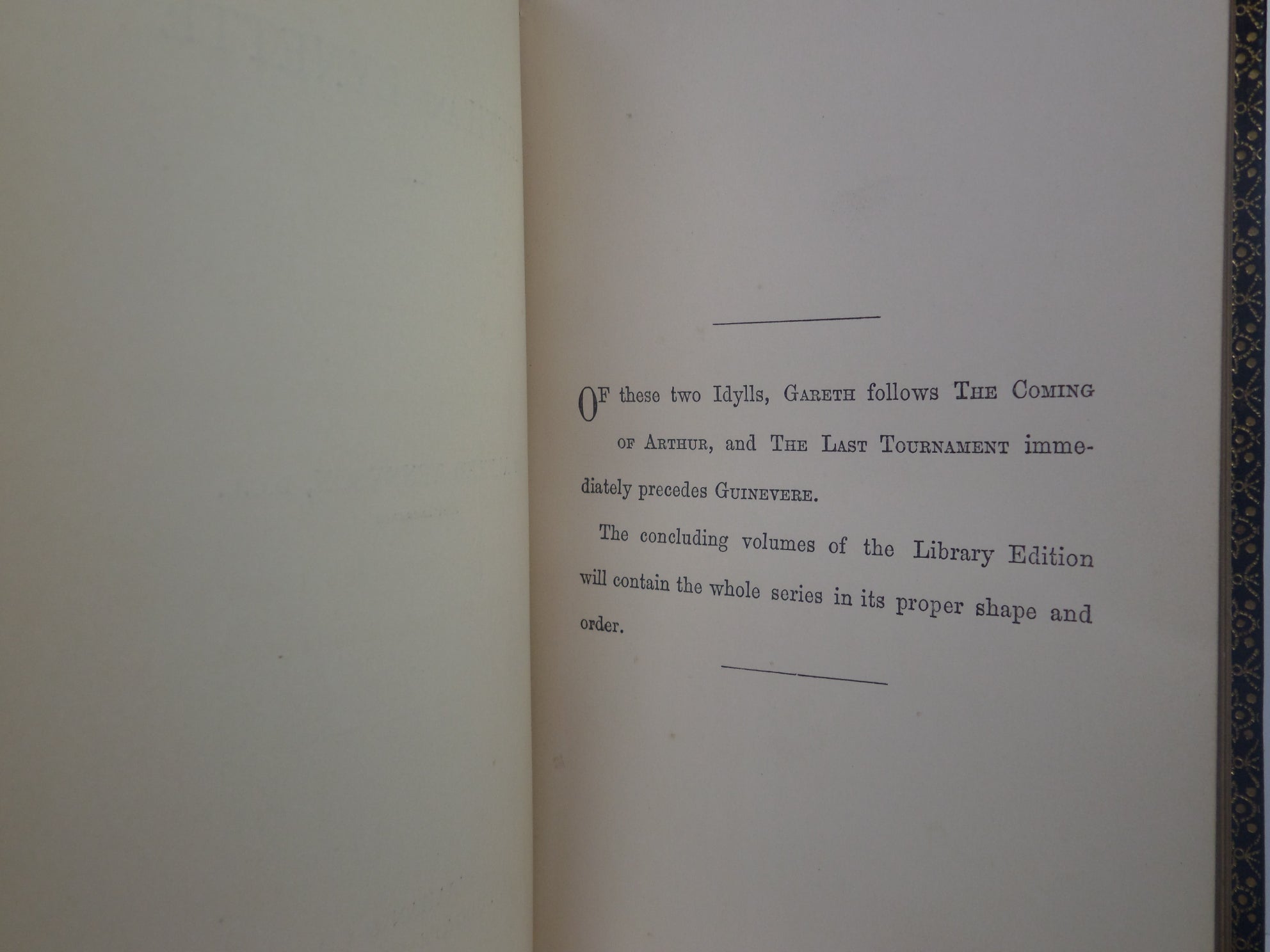 GARETH AND LYNETTE BY ALFRED LORD TENNYSON 1872 FINE BINDING BY MANSELL