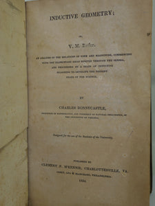 INDUCTIVE GEOMETRY BY CHARLES BONNYCASTLE 1834 FIRST EDITION