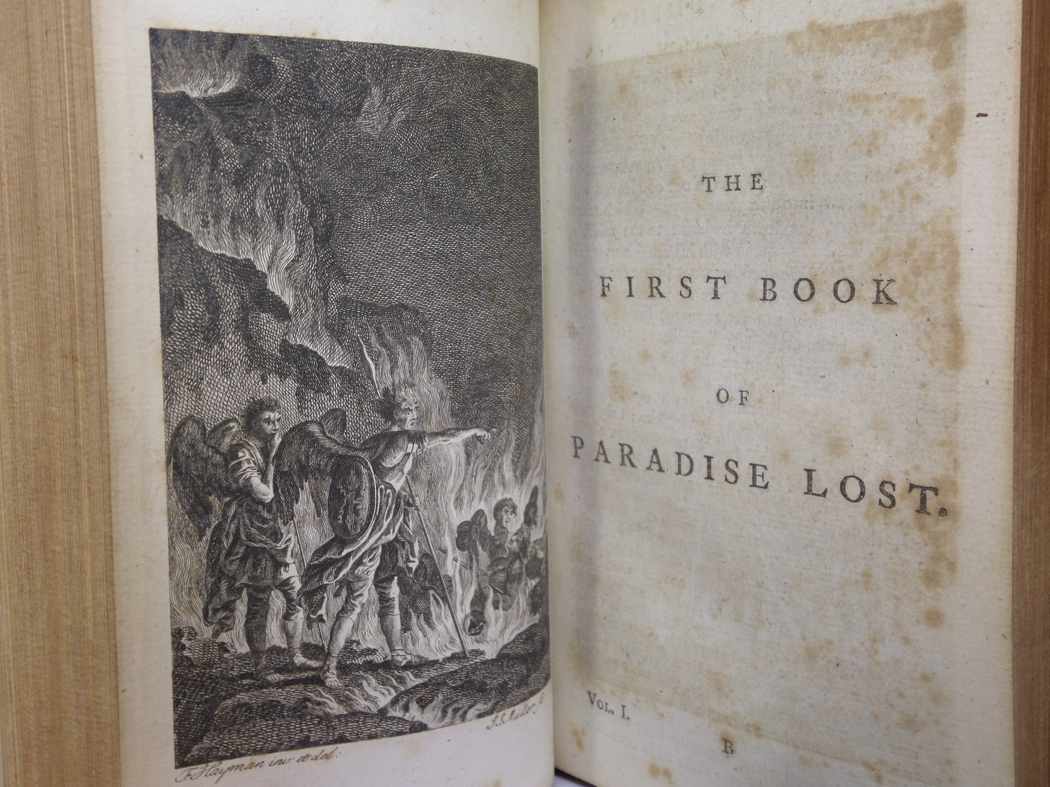 PARADISE LOST BY JOHN MILTON 1790 LEATHER BOUND IN TWO VOLUMES