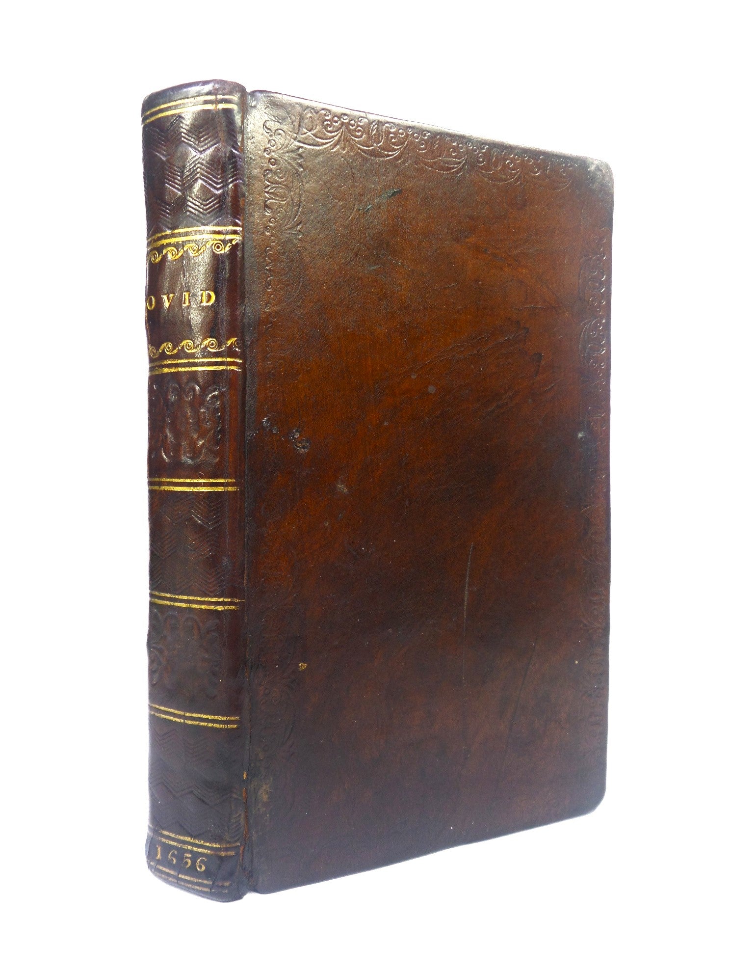 OVID'S METAMORPHOSIS ENGLISHED BY GEORGE SANDYS 1656 LEATHER BINDING