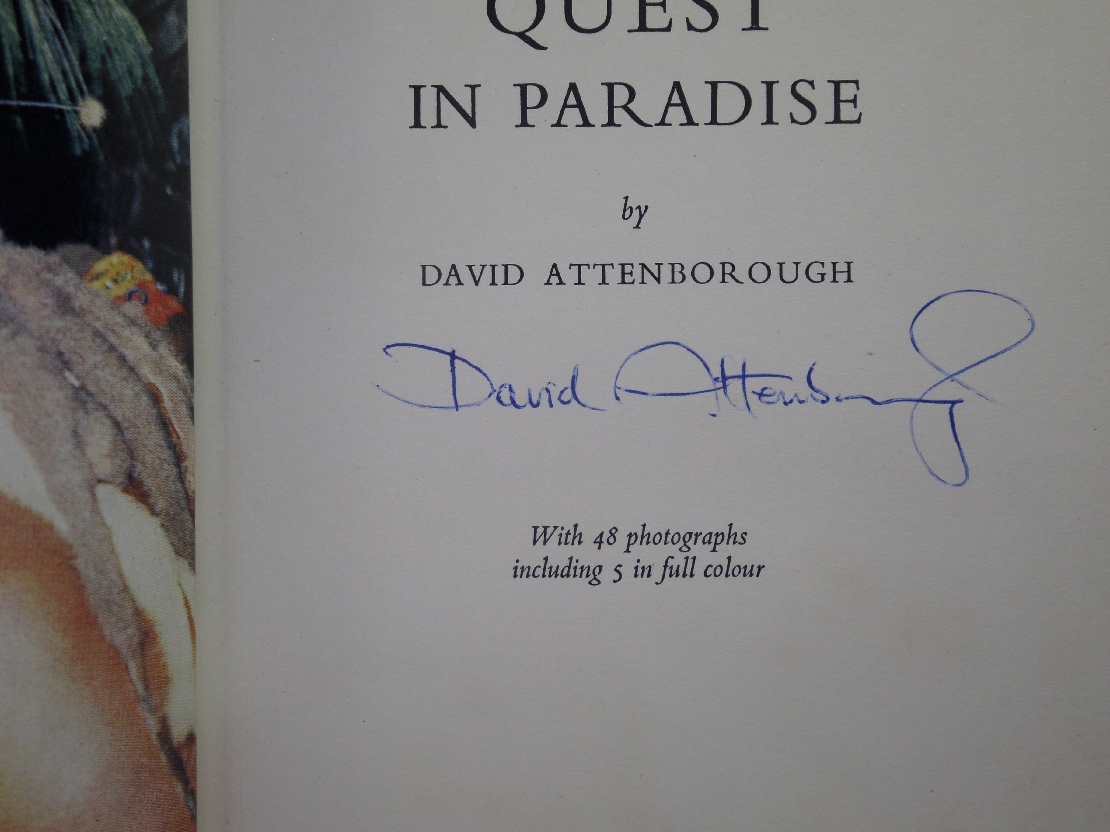 QUEST IN PARADISE BY DAVID ATTENBOROUGH 1960 SIGNED FIRST EDITION
