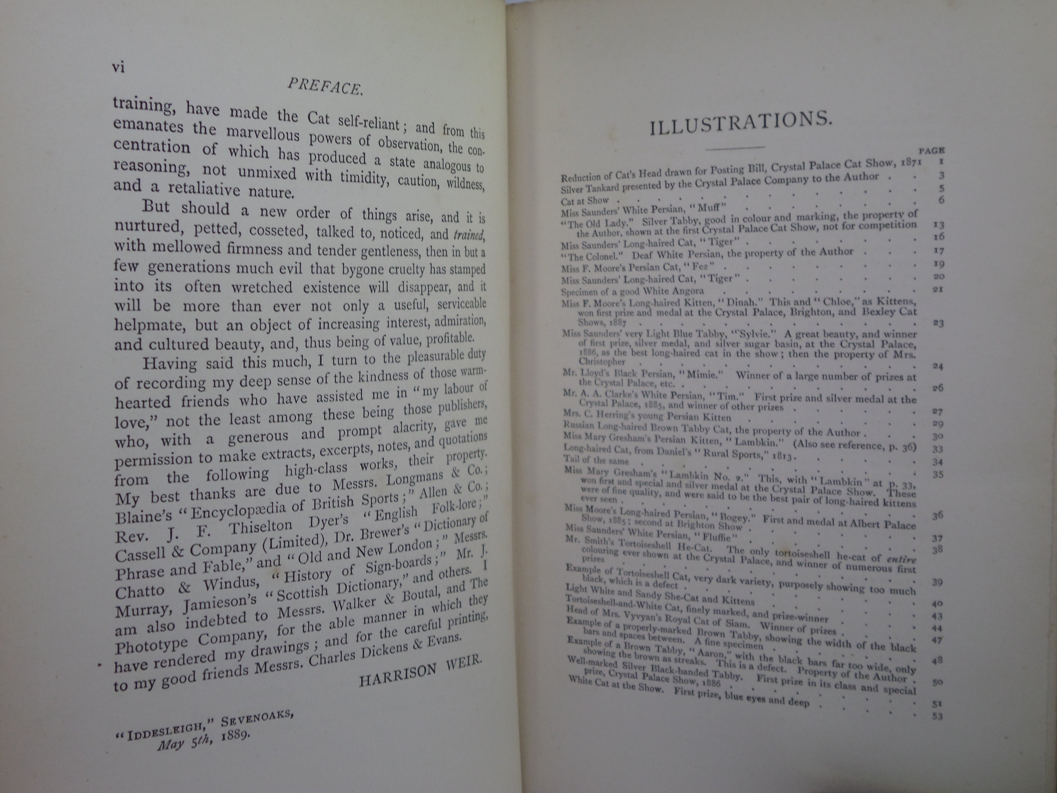 OUR CATS AND ALL ABOUT THEM BY HARRISON WEIR 1889 FIRST EDITION