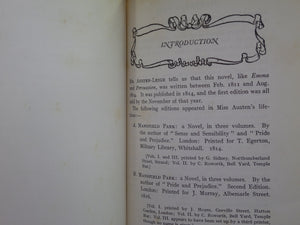 MANSFIELD PARK BY JANE AUSTEN 1908 C.E. BROCK ILLUSTRATIONS