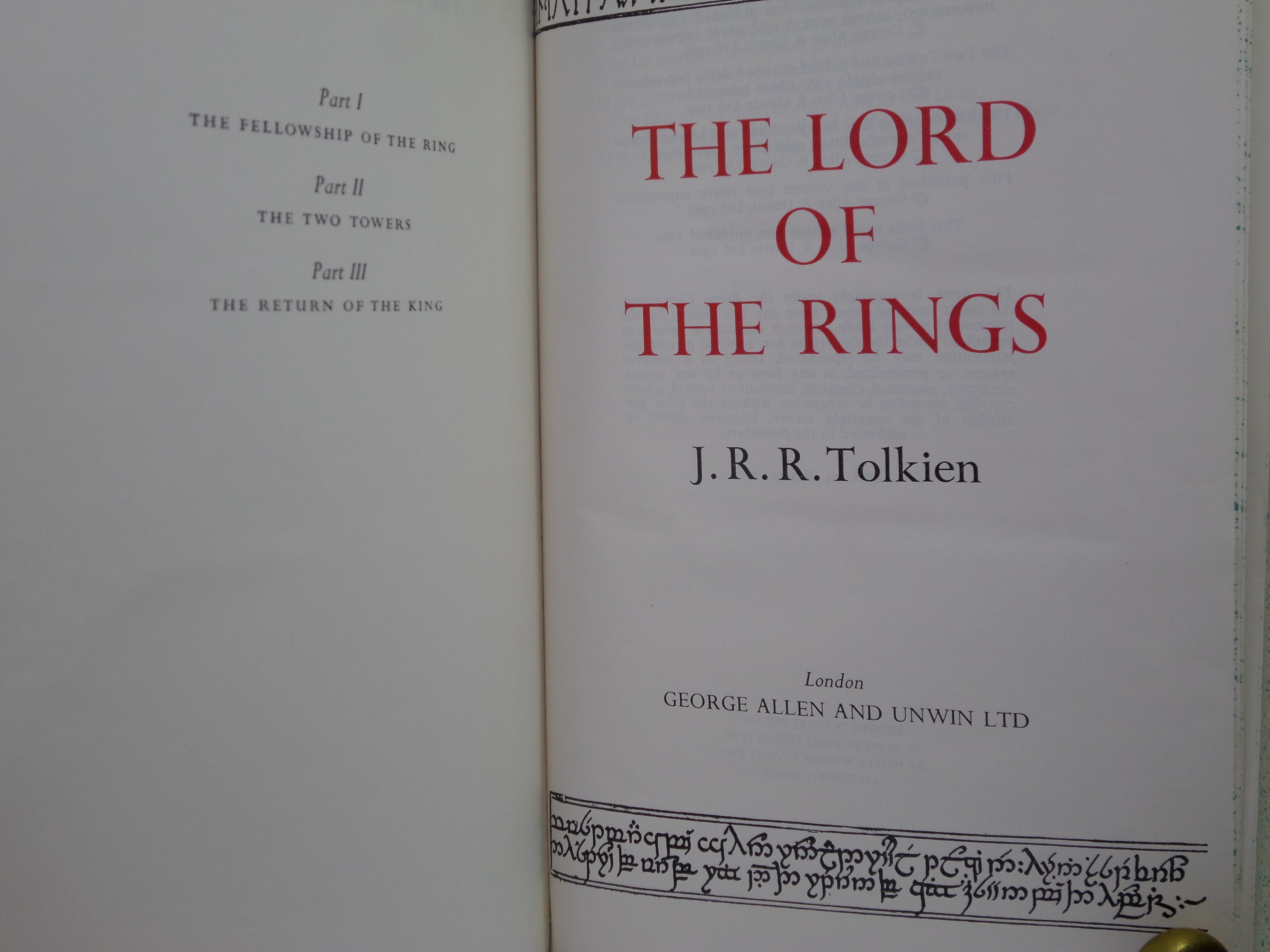 THE LORD OF THE RINGS BY J.R.R. TOLKIEN 1969 FIRST DELUXE EDITION