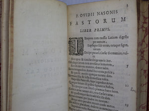 PUBLII OVIDII NASONIS OPERUM 1658-1661 THE WORKS OF OVID IN LATIN, LEATHER BOUND IN THREE VOLUMES