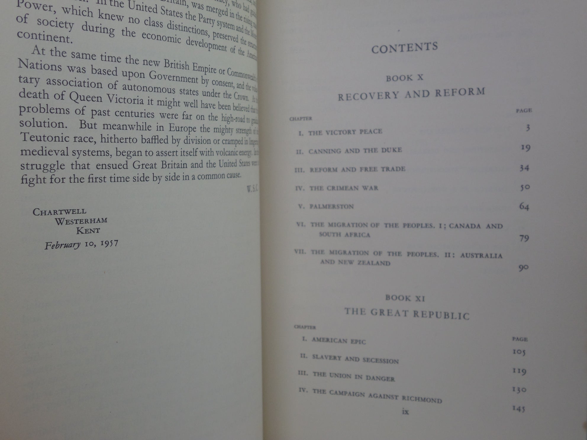 CHURCHILL'S HISTORY OF THE ENGLISH SPEAKING PEOPLES 1956-1958 FIRST EDITION SET