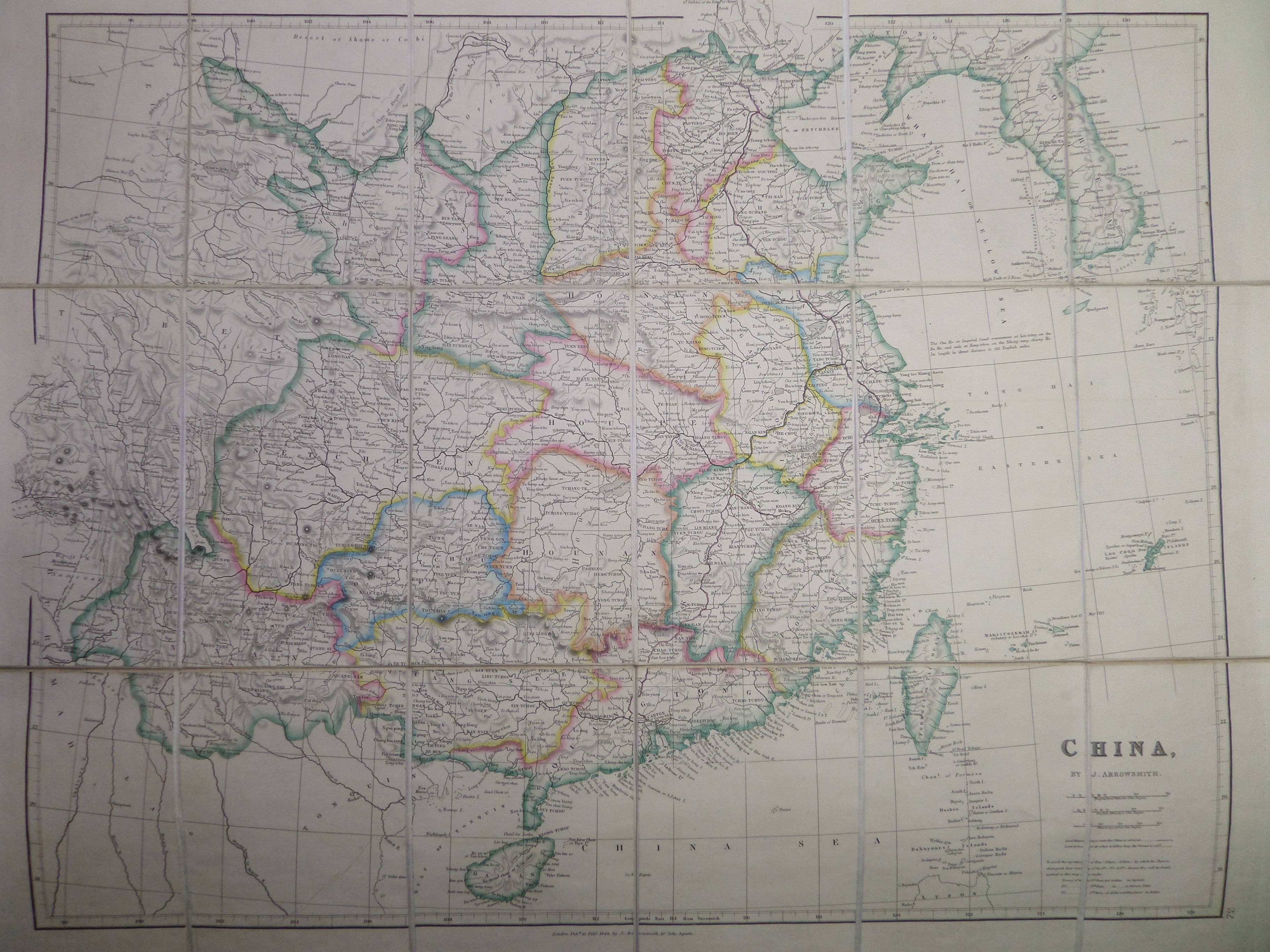 ORIGINAL 1843 MAP OF CHINA BY JOHN ARROWSMITH