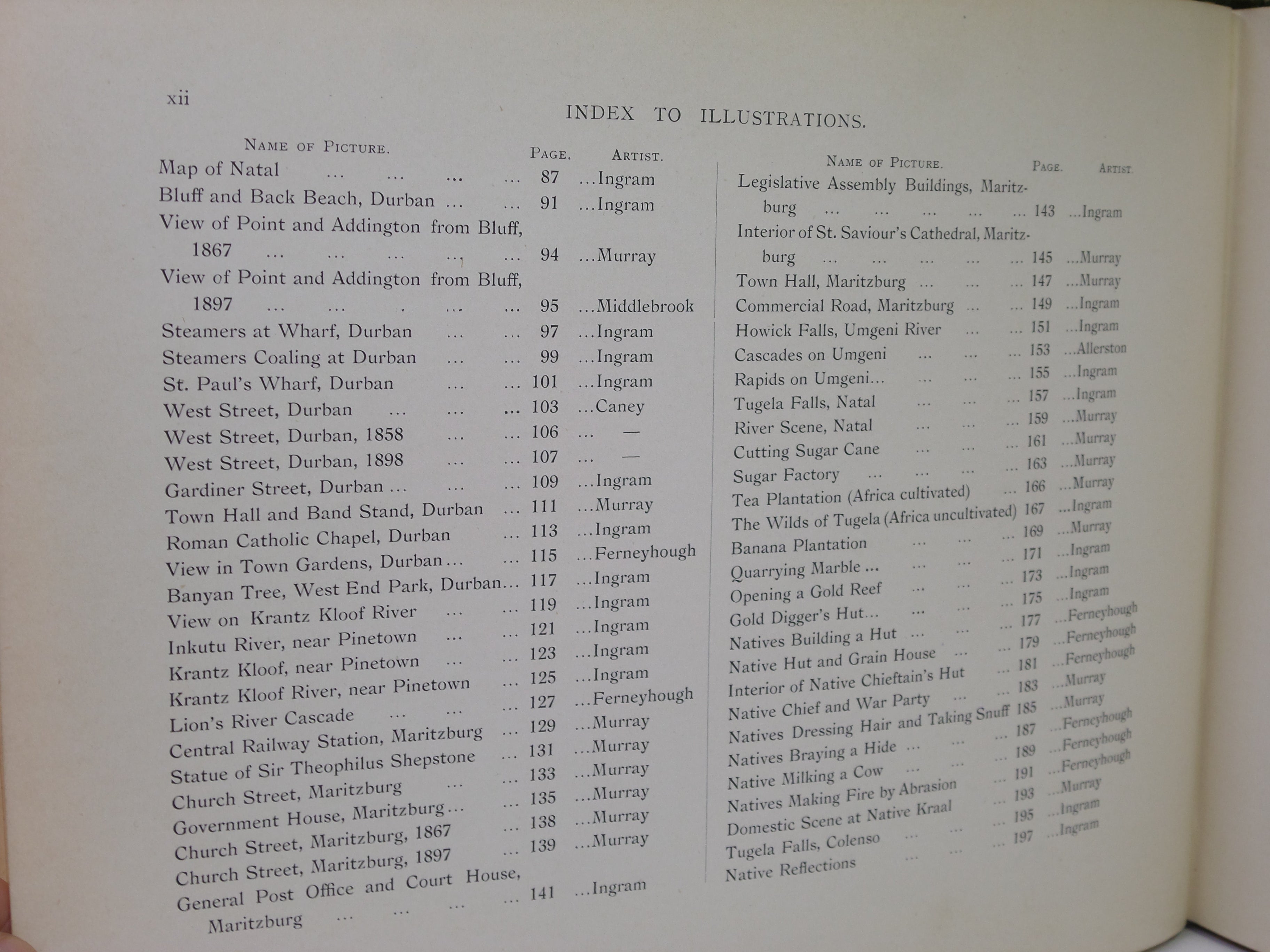 NATALIA: A CONDENSED HISTORY OF THE EXPLORATION AND COLONISATION OF NATAL AND ZULULAND BY J. FORSYTH INGRAM 1897