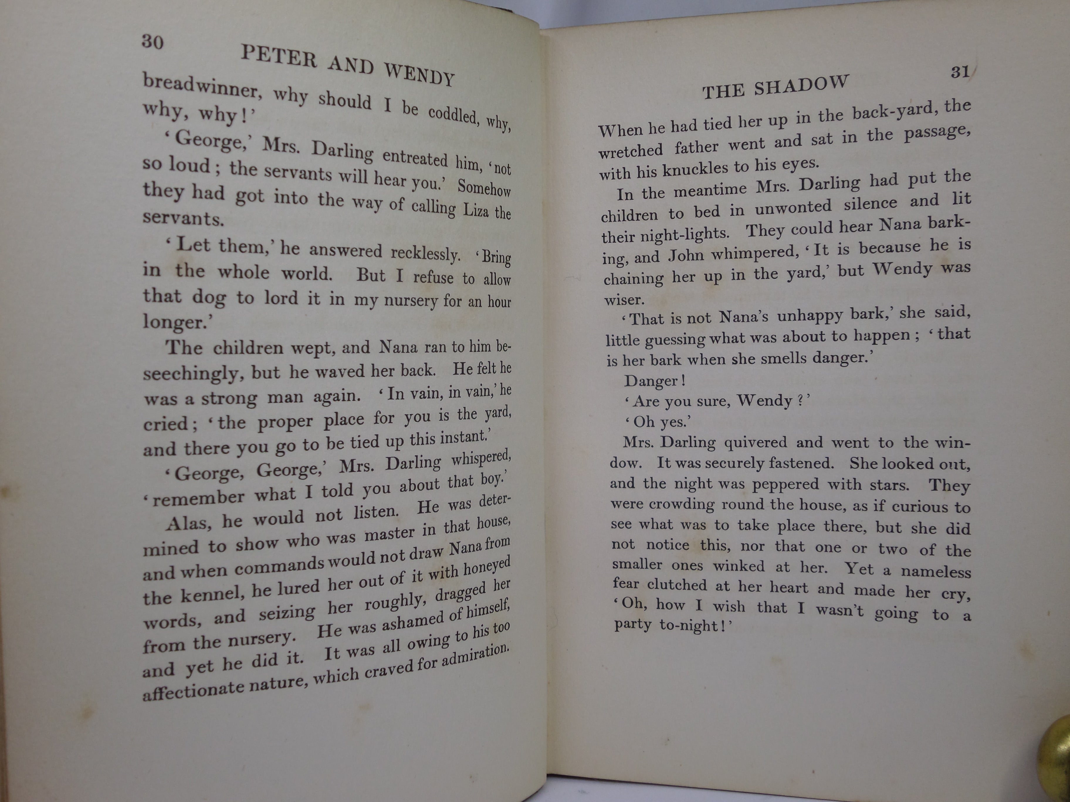 PETER AND WENDY BY J.M. BARRIE 1911 SIGNED FIRST EDITION