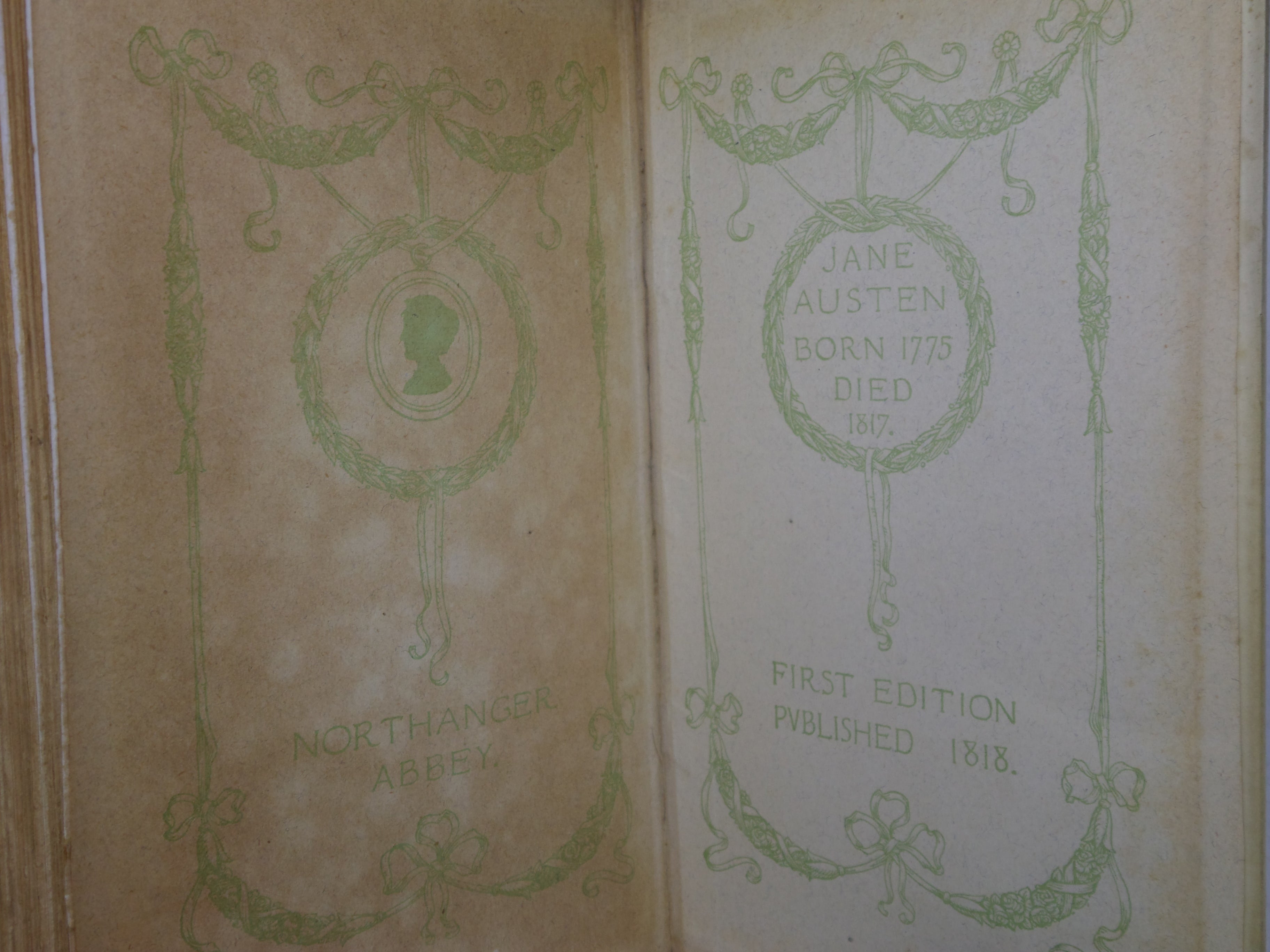 NORTHANGER ABBEY BY JANE AUSTEN 1907 DELUXE VELLUM BINDING, C.E. BROCK ILLUSTRATIONS