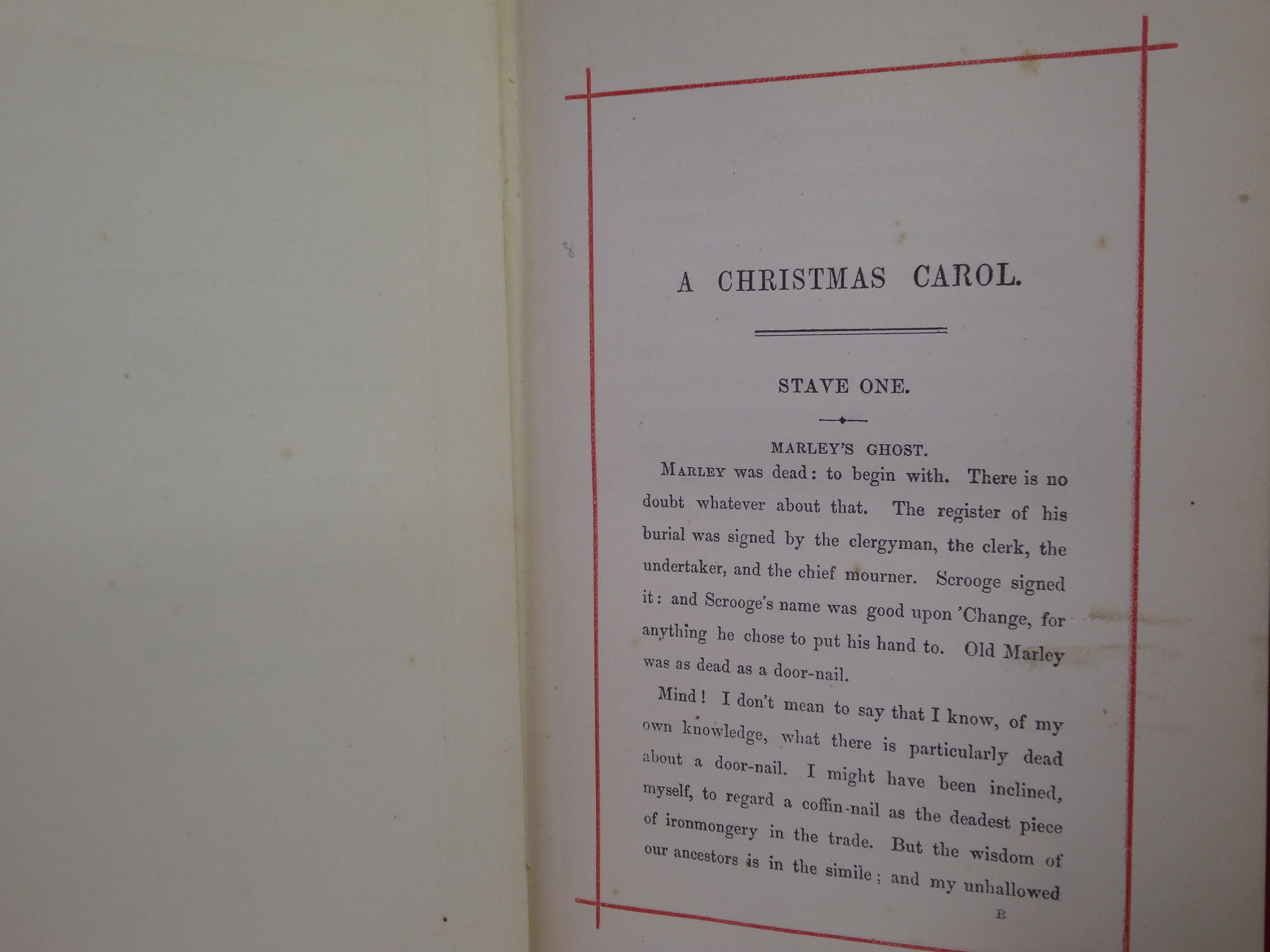 A CHRISTMAS CAROL BY CHARLES DICKENS 1860 'READING EDITION'