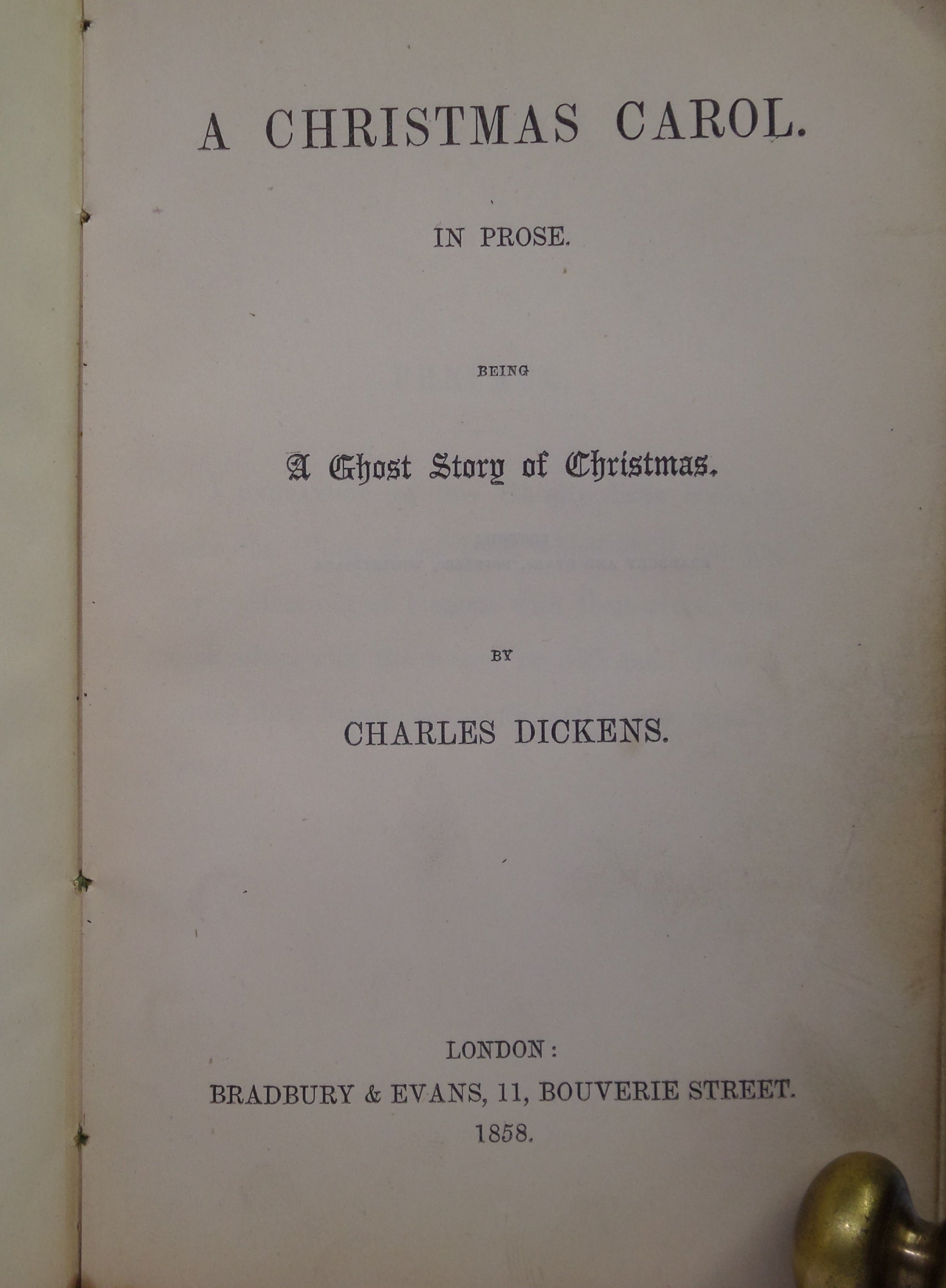 A CHRISTMAS CAROL BY CHARLES DICKENS 1858