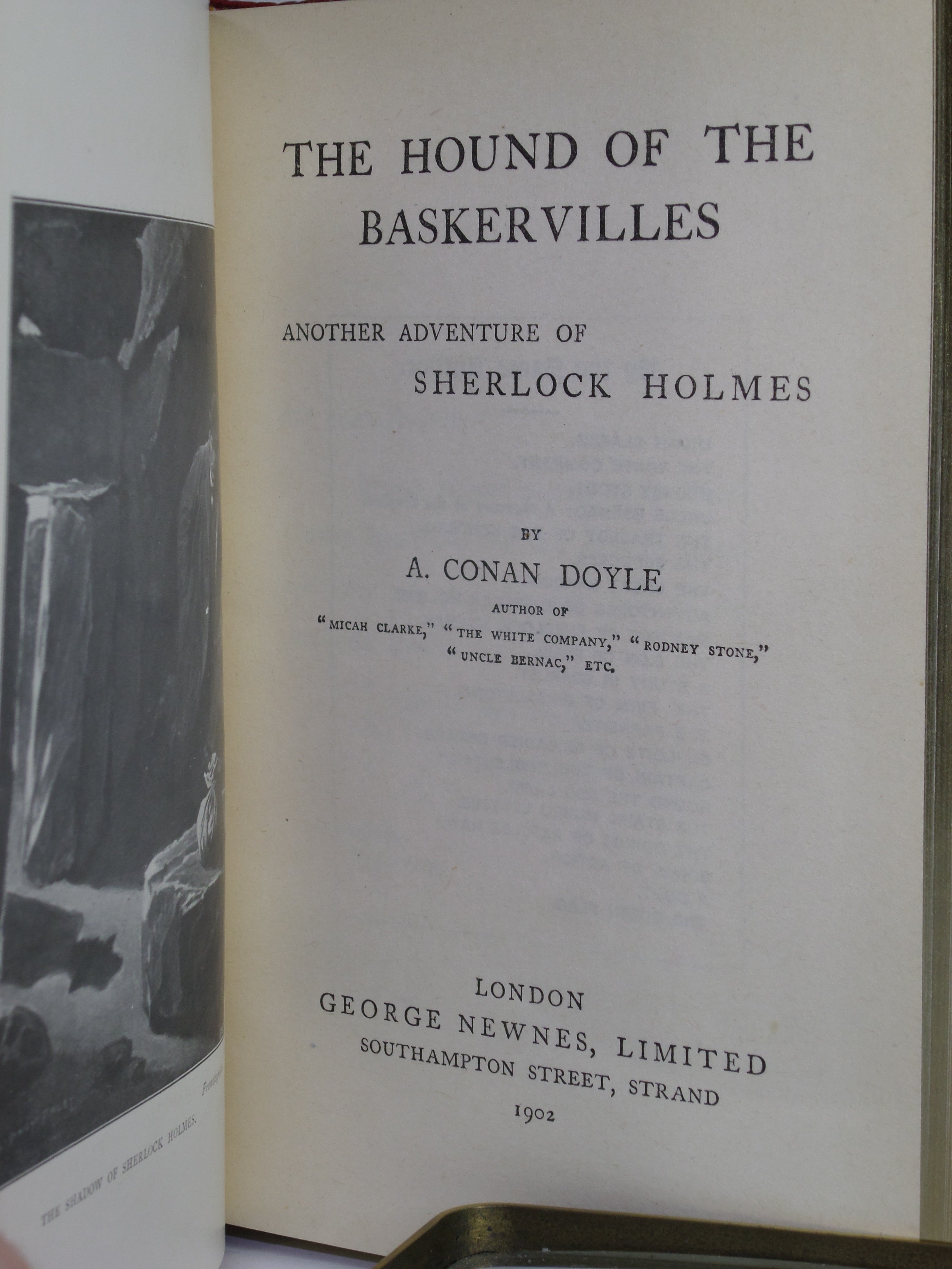 THE HOUND OF THE BASKERVILLES 1902 ARTHUR CONAN DOYLE FIRST EDITION FINE BINDING