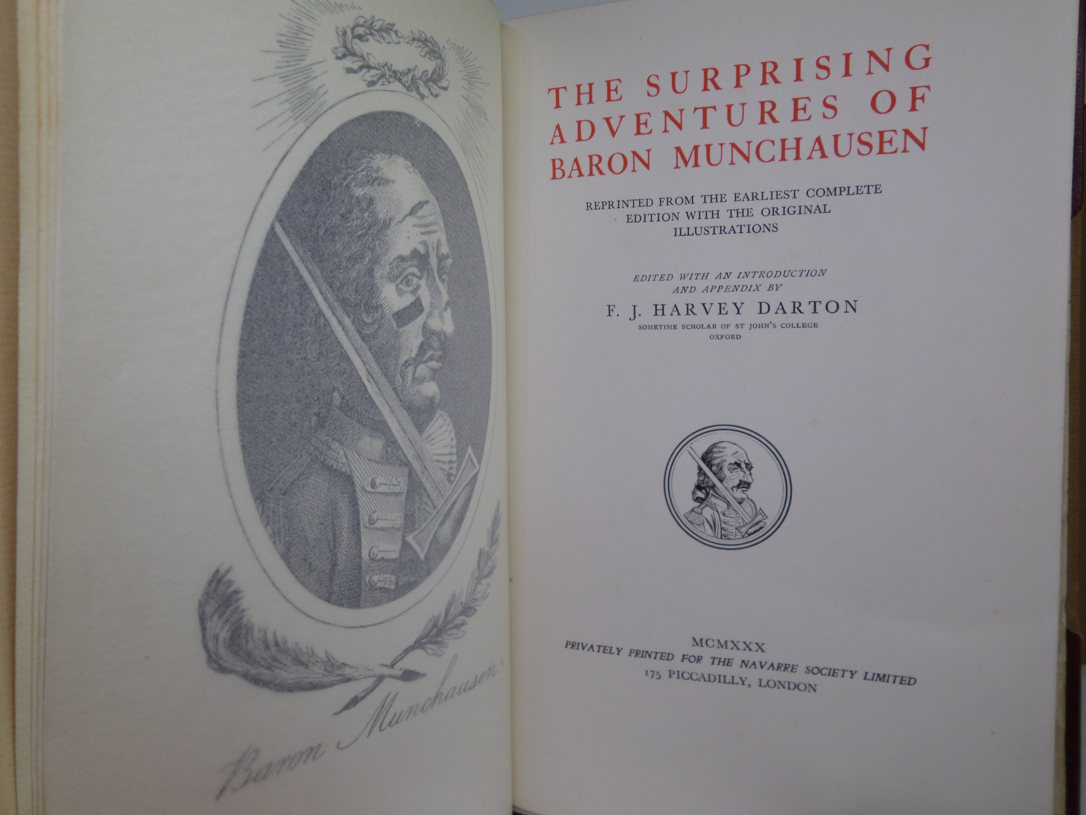 THE SURPRISING ADVENTURES OF BARON MUNCHAUSEN 1930 BAYNTUN FINE BINDING