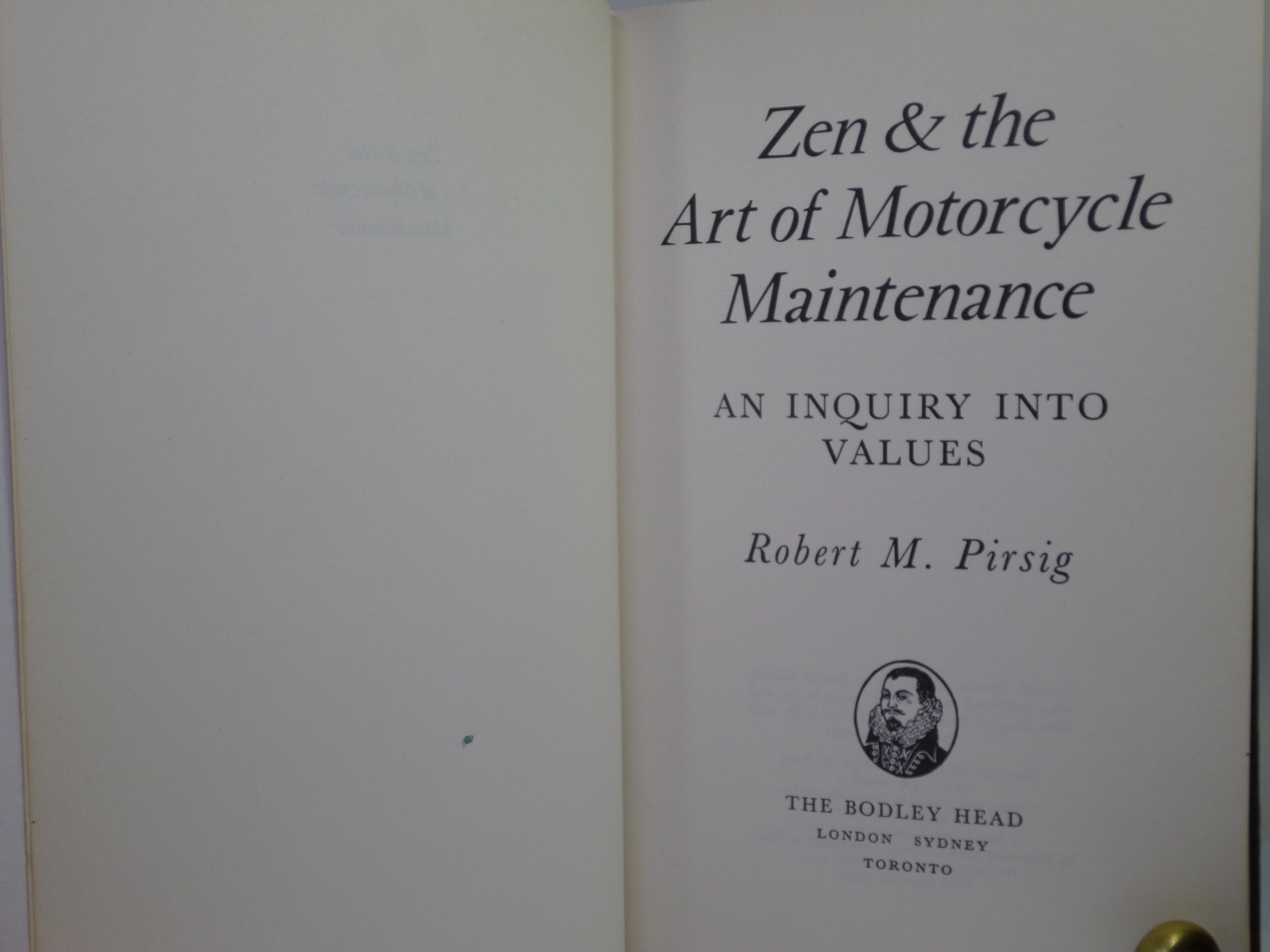 ZEN AND THE ART OF MOTORCYCLE MAINTENANCE BY ROBERT M. PIRSIG 1975