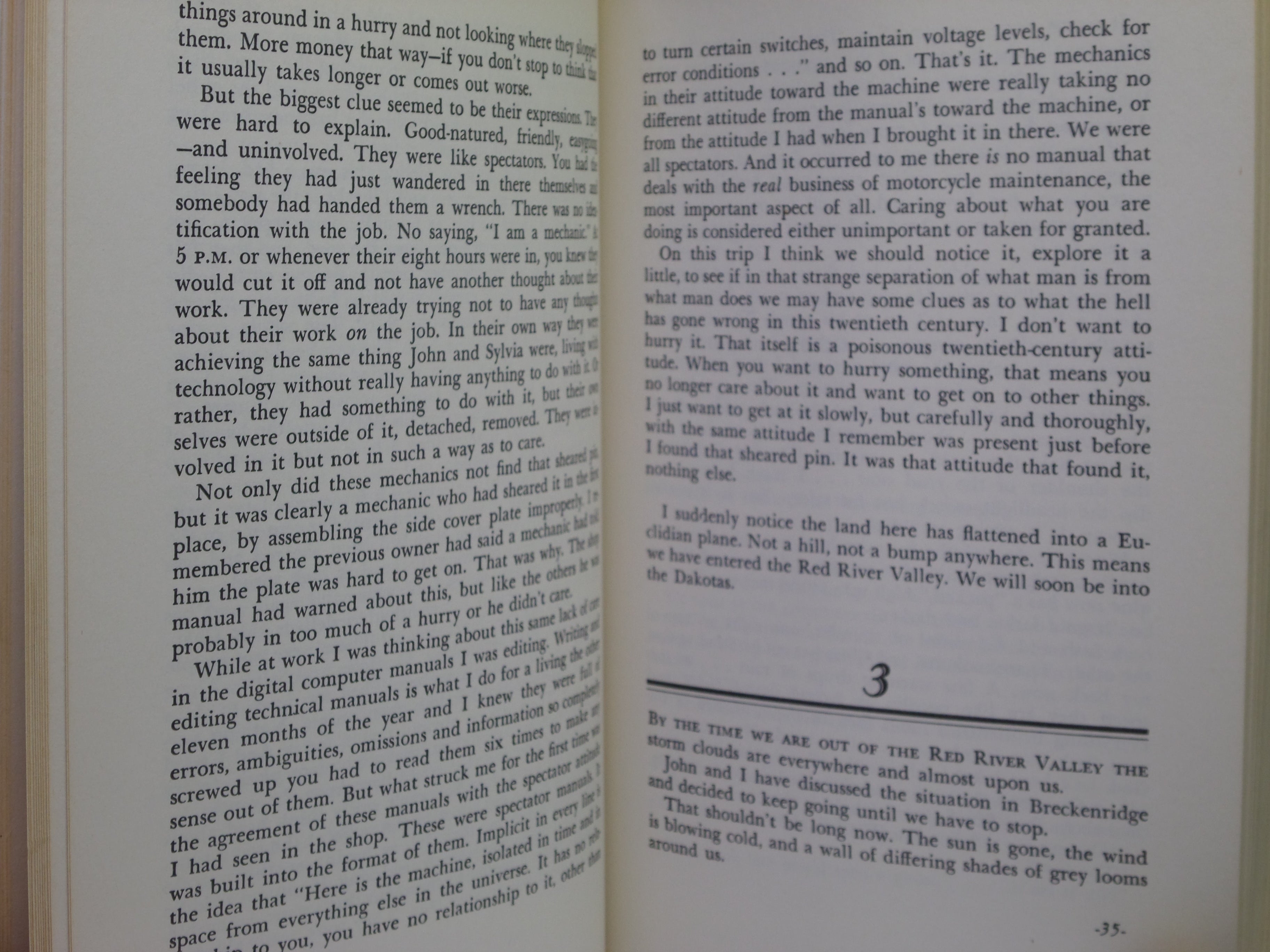 ZEN AND THE ART OF MOTORCYCLE MAINTENANCE BY ROBERT M. PIRSIG 1975