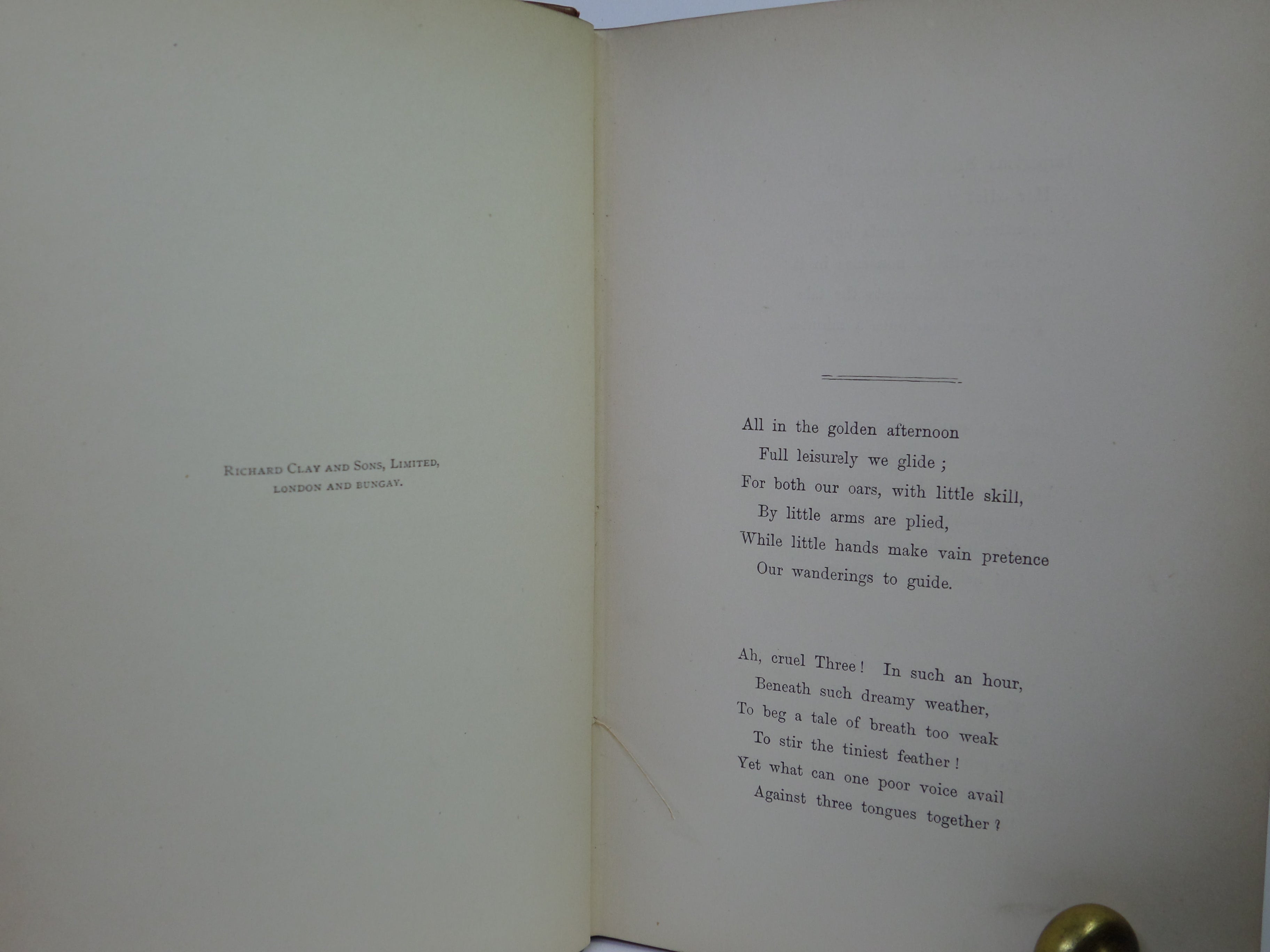 ALICE'S ADVENTURES IN WONDERLAND BY LEWIS CARROLL 1892