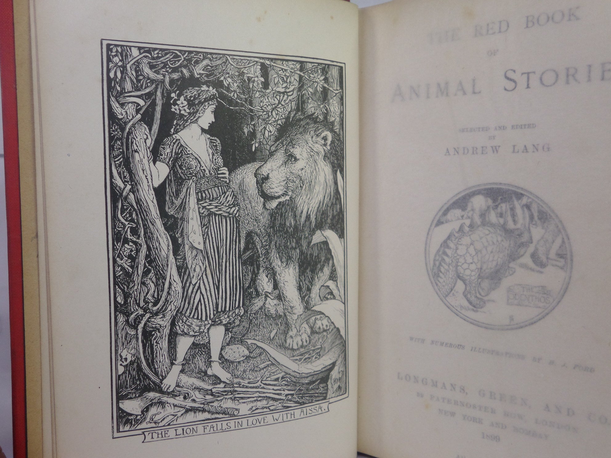 THE RED BOOK OF ANIMAL STORIES BY ANDREW LANG 1899 FIRST EDITION