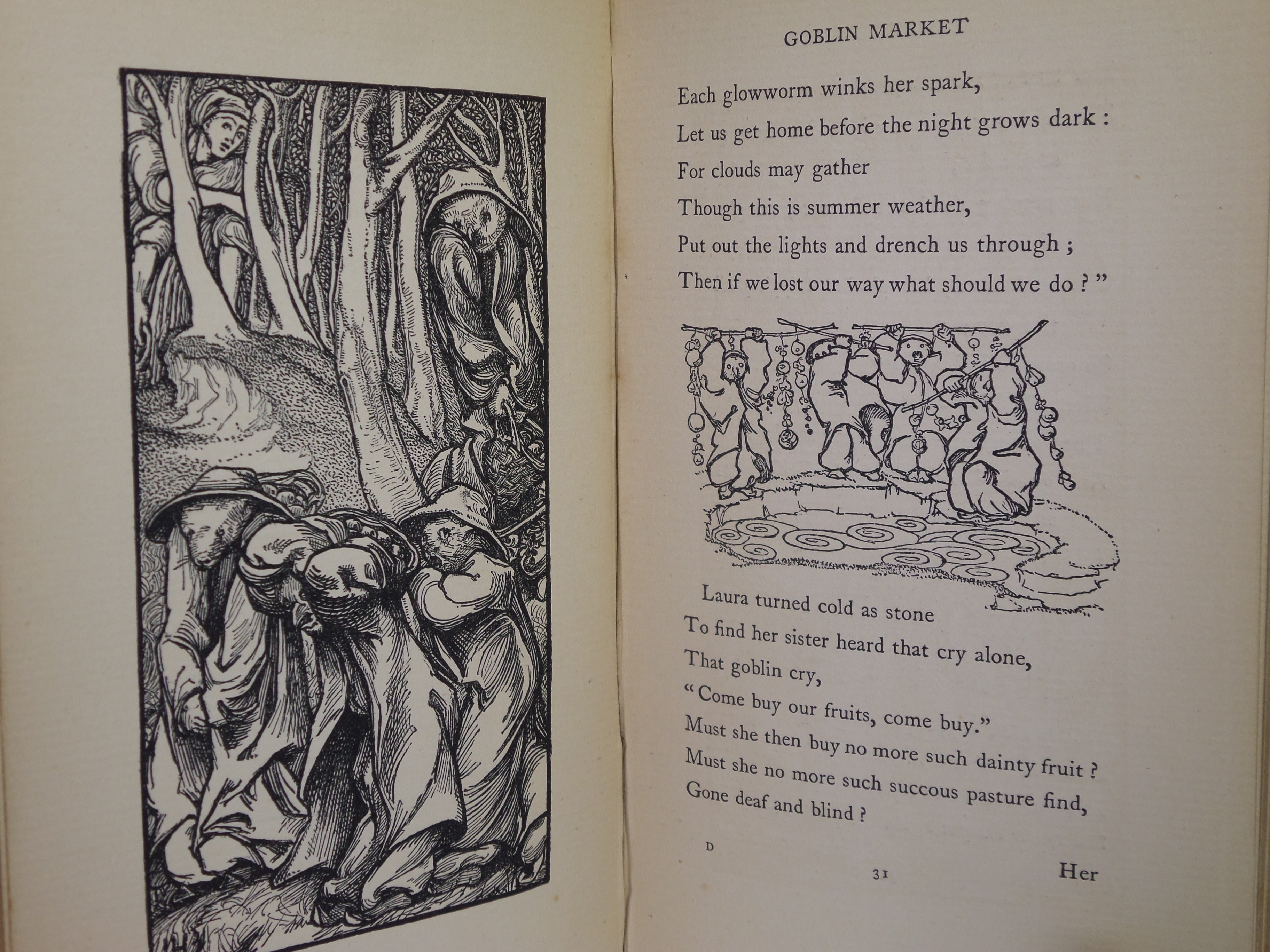 GOBLIN MARKET BY CHRISTINA ROSSETTI 1893 ILLUSTRATED BY LAURENCE HOUSMAN