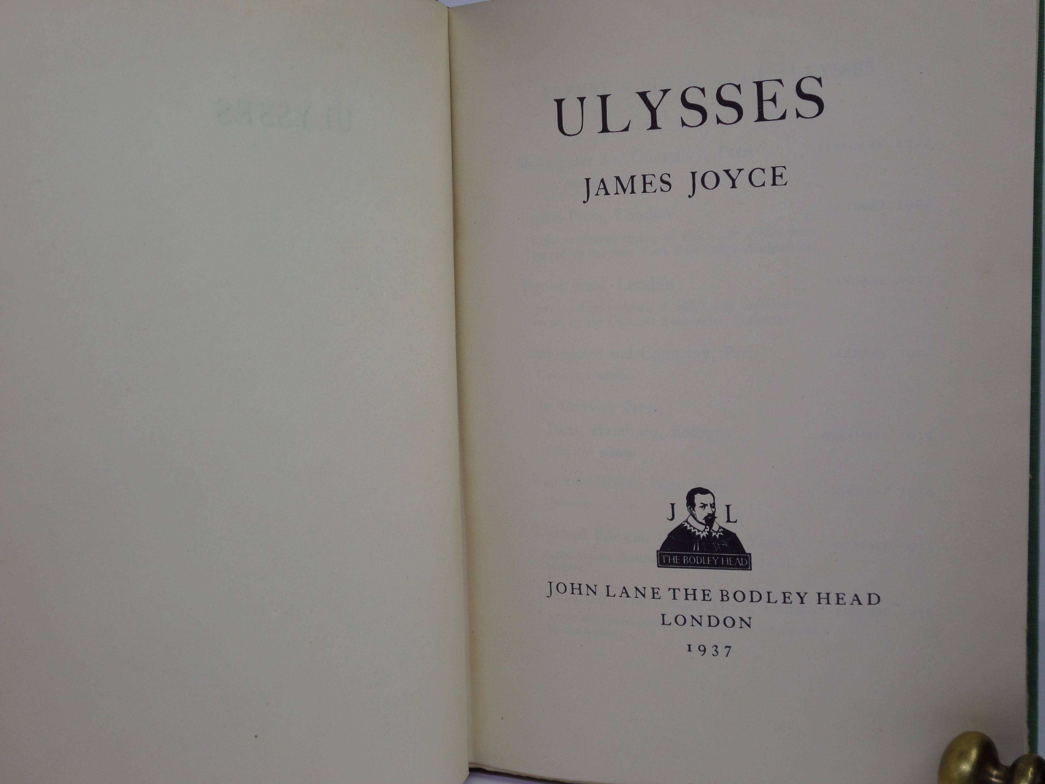 ULYSSES BY JAMES JOYCE 1937 FIRST TRADE EDITION