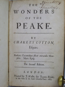 THE WONDERS OF THE PEAKE BY CHARLES COTTON 1683 SECOND EDITION