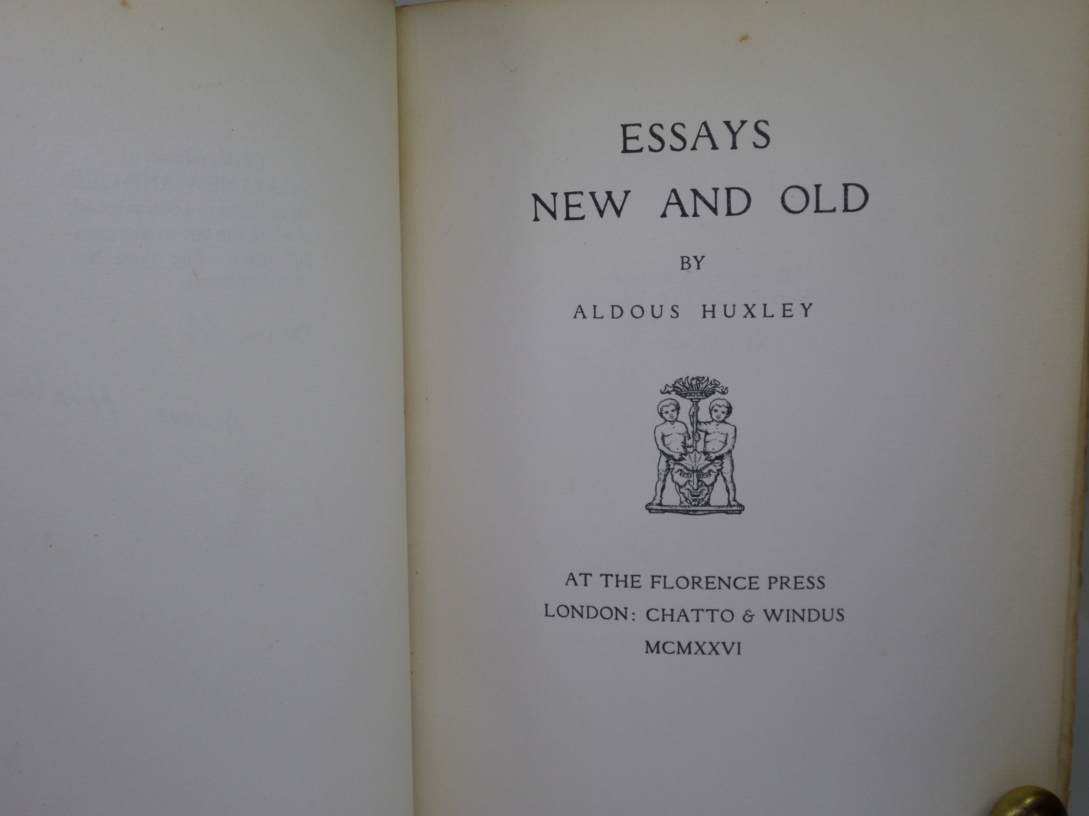 ESSAYS NEW AND OLD BY ALDOUS HUXLEY 1926 SIGNED LIMITED EDITION