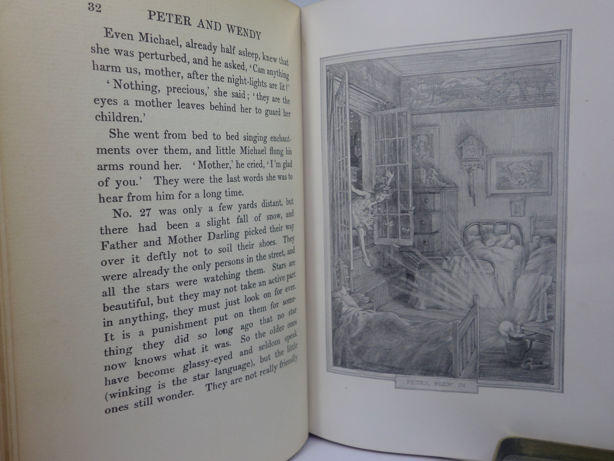 PETER AND WENDY BY J.M. BARRIE ILLUSTRATED BY F.D. BEDFORD 1911 FIRST EDITION