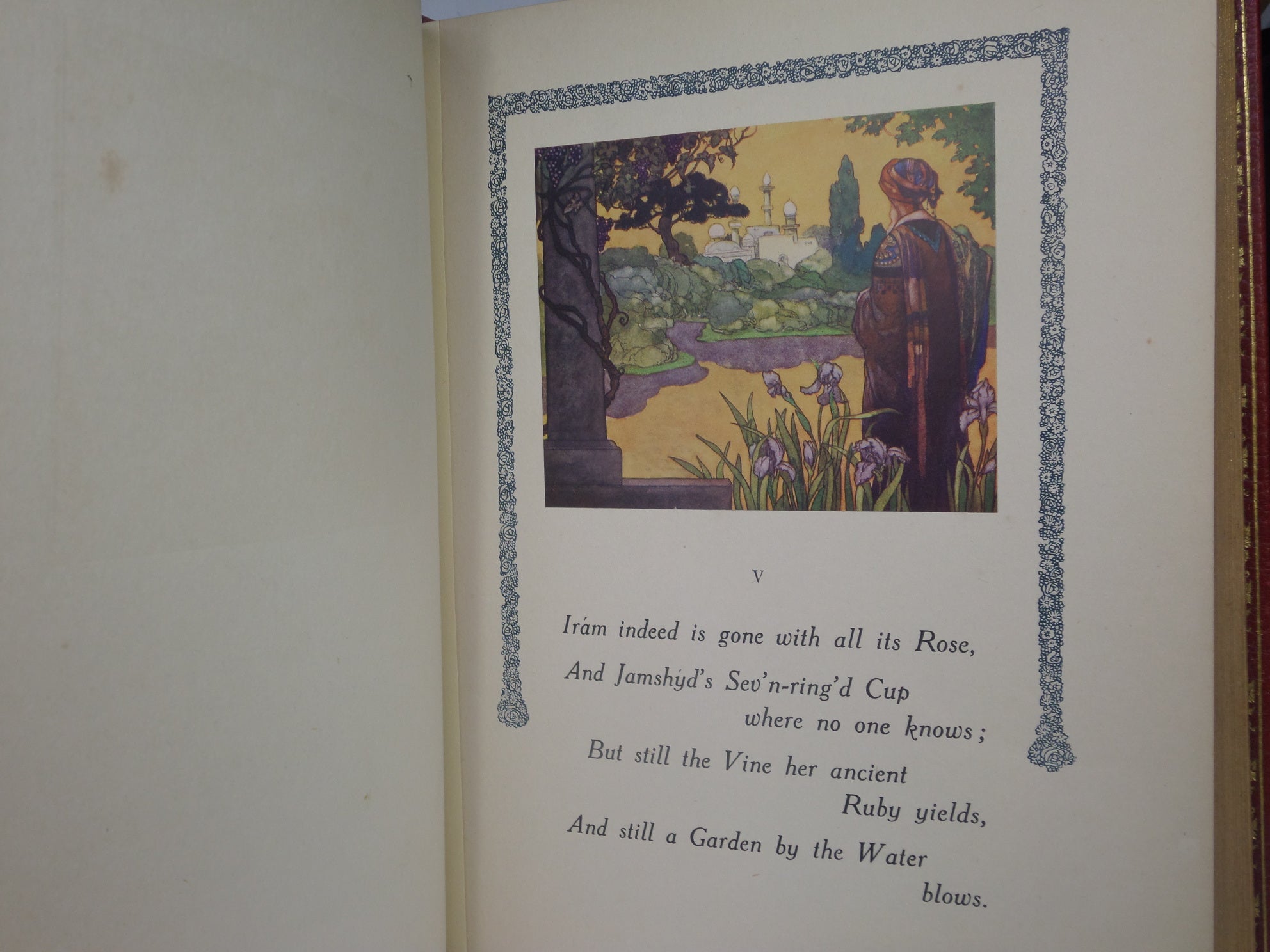 THE RUBAIYAT OF OMAR KHAYYAM 1913 FINE MOROCCO BINDING, ILLUSTRATED BY RENE BULL