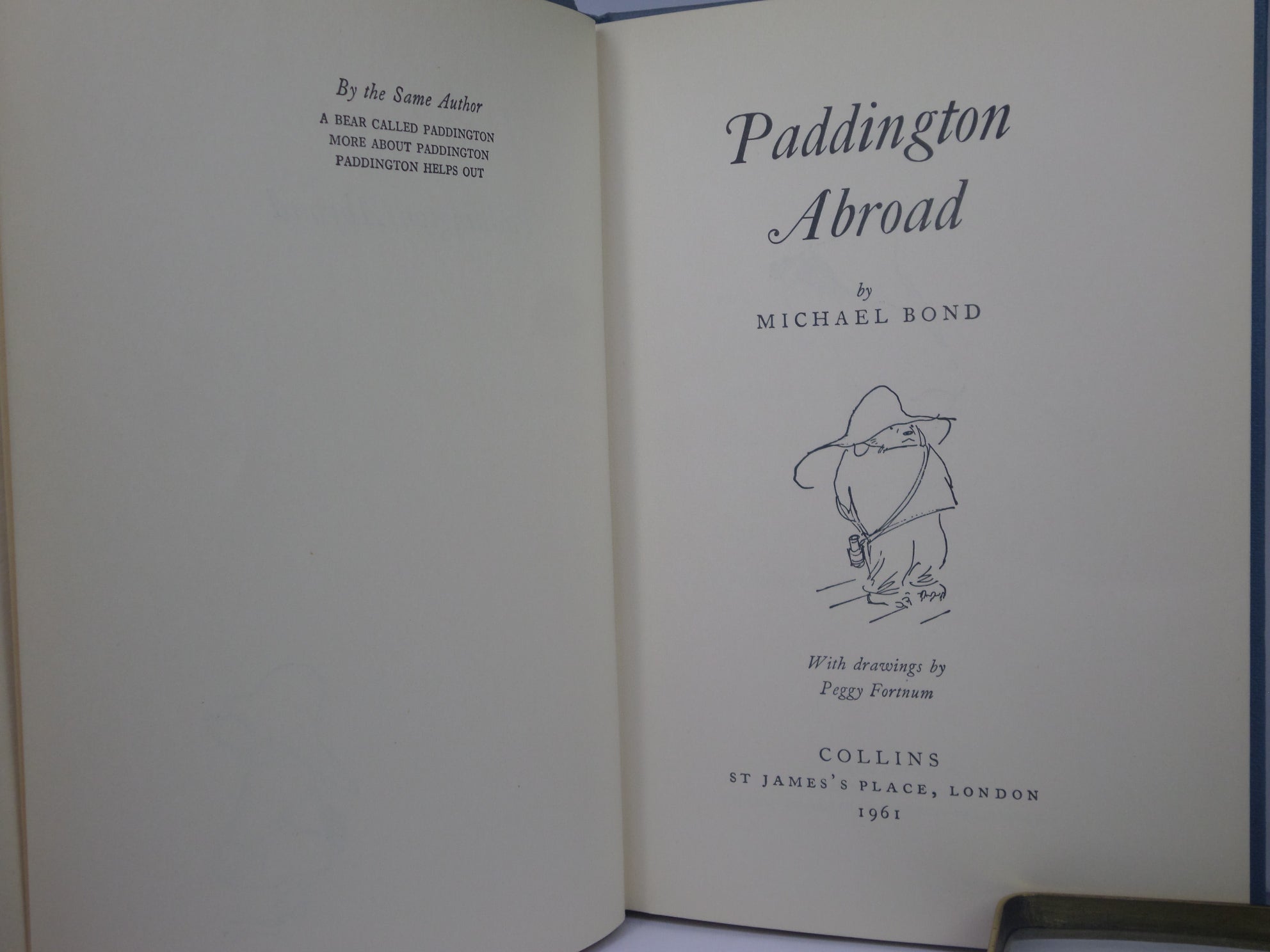 PADDINGTON ABROAD BY MICHAEL BOND 1961 FIRST EDITION
