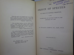 THE ORIGIN OF SPECIES BY MEANS OF NATURAL SELECTION BY CHARLES DARWIN 1897