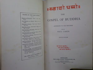 THE GOSPEL OF BUDDHA ACCORDING TO OLD RECORDS TOLD BY PAUL CARUS 1902 LEATHER BOUND