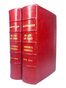 MARLBOROUGH HIS LIFE & TIMES BY WINSTON CHURCHILL 1955 LEATHER-BOUND IN TWO VOLUMES