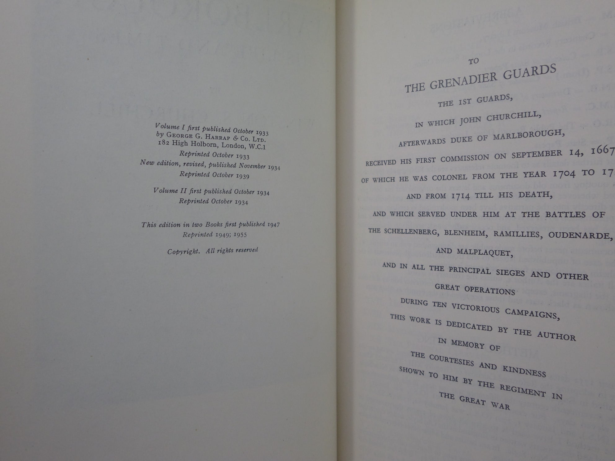 MARLBOROUGH HIS LIFE & TIMES BY WINSTON CHURCHILL 1955 LEATHER-BOUND IN TWO VOLUMES