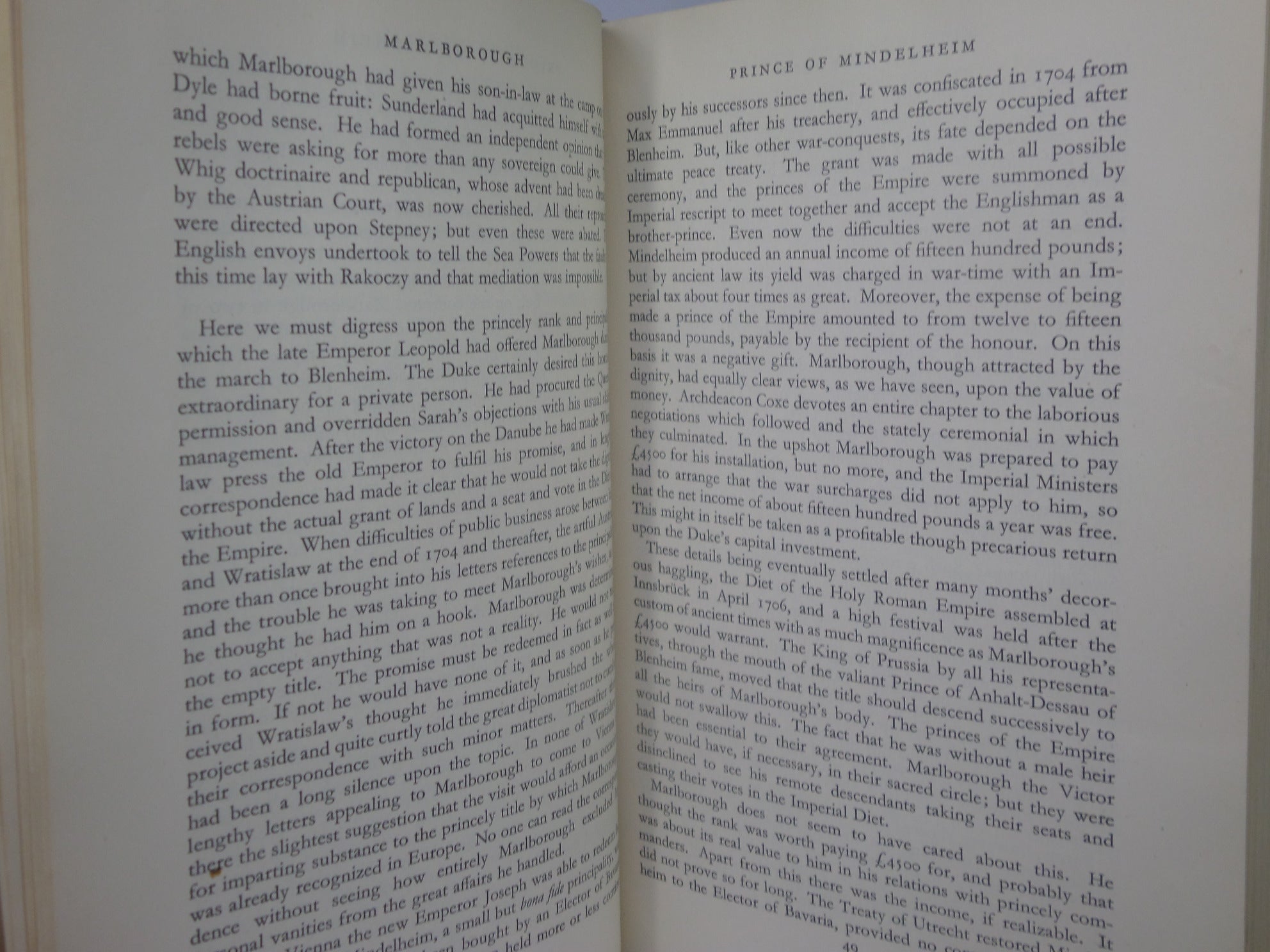 MARLBOROUGH HIS LIFE & TIMES BY WINSTON CHURCHILL 1955 LEATHER-BOUND IN TWO VOLUMES