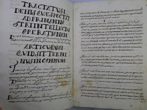 17TH CENTURY LATIN MANUSCRIPT LOGIC & INTELLECT BOOK